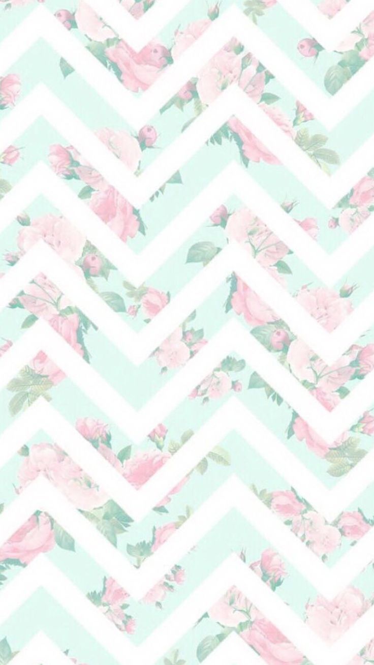 chevron pastello fiori rosa, 736x1308 Verticale, Mobile