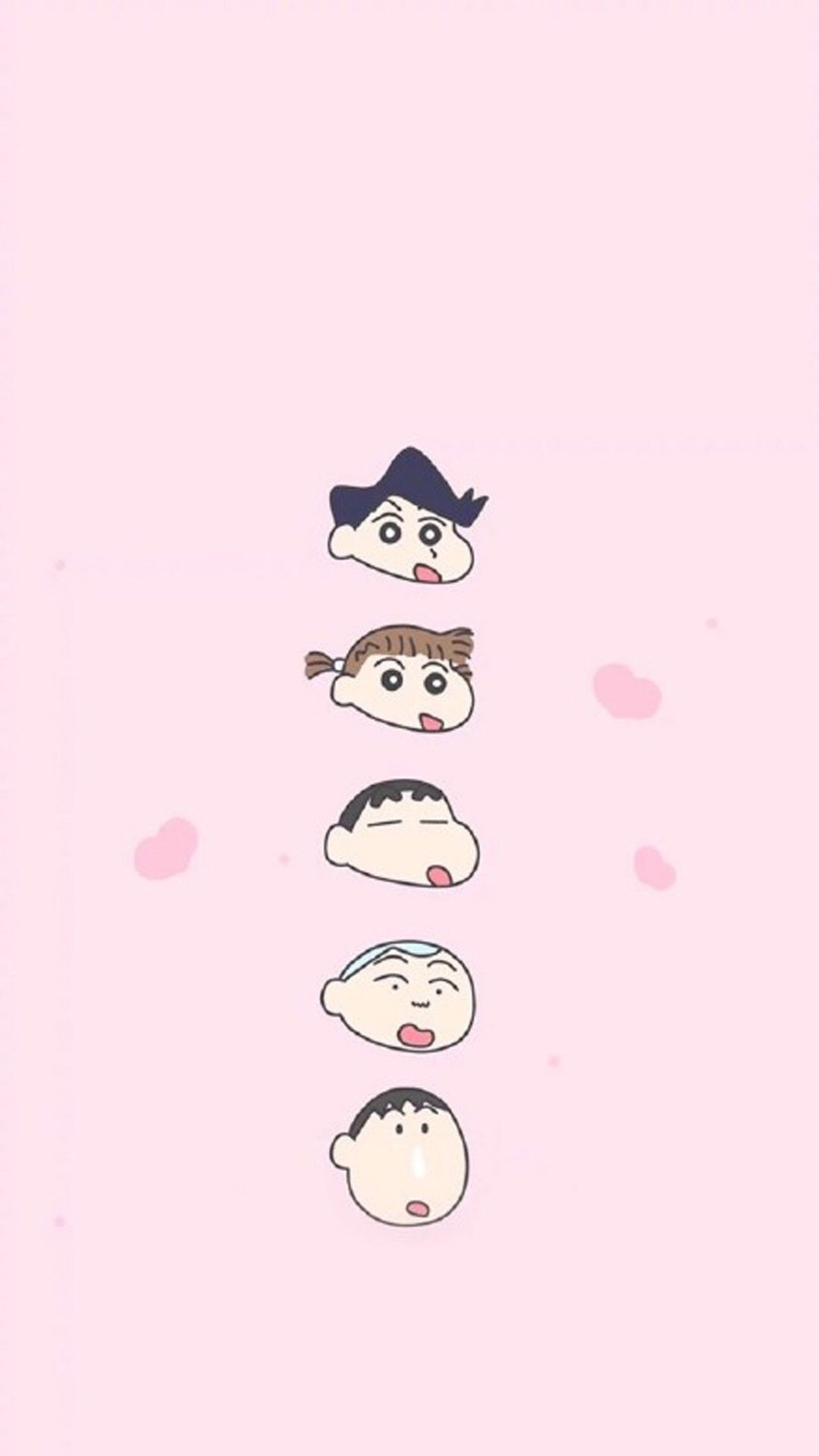 Shin Chan facce kawaii rosa, 1080x1920 Verticale, Telefono
