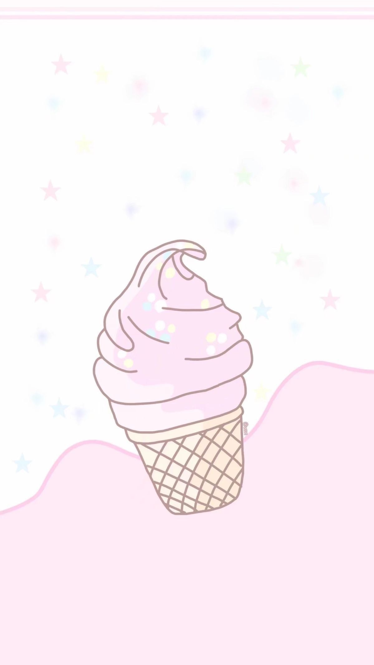 Gelato kawaii pastello rosa, 1200x2133 Verticale, Mobile
