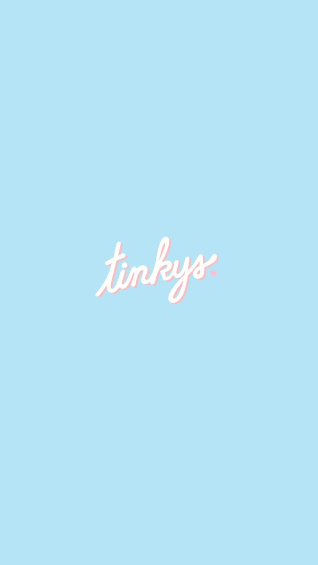 Scritta tinkys sfondo azzurro pastello, 1080x1920 Verticale, Mobile