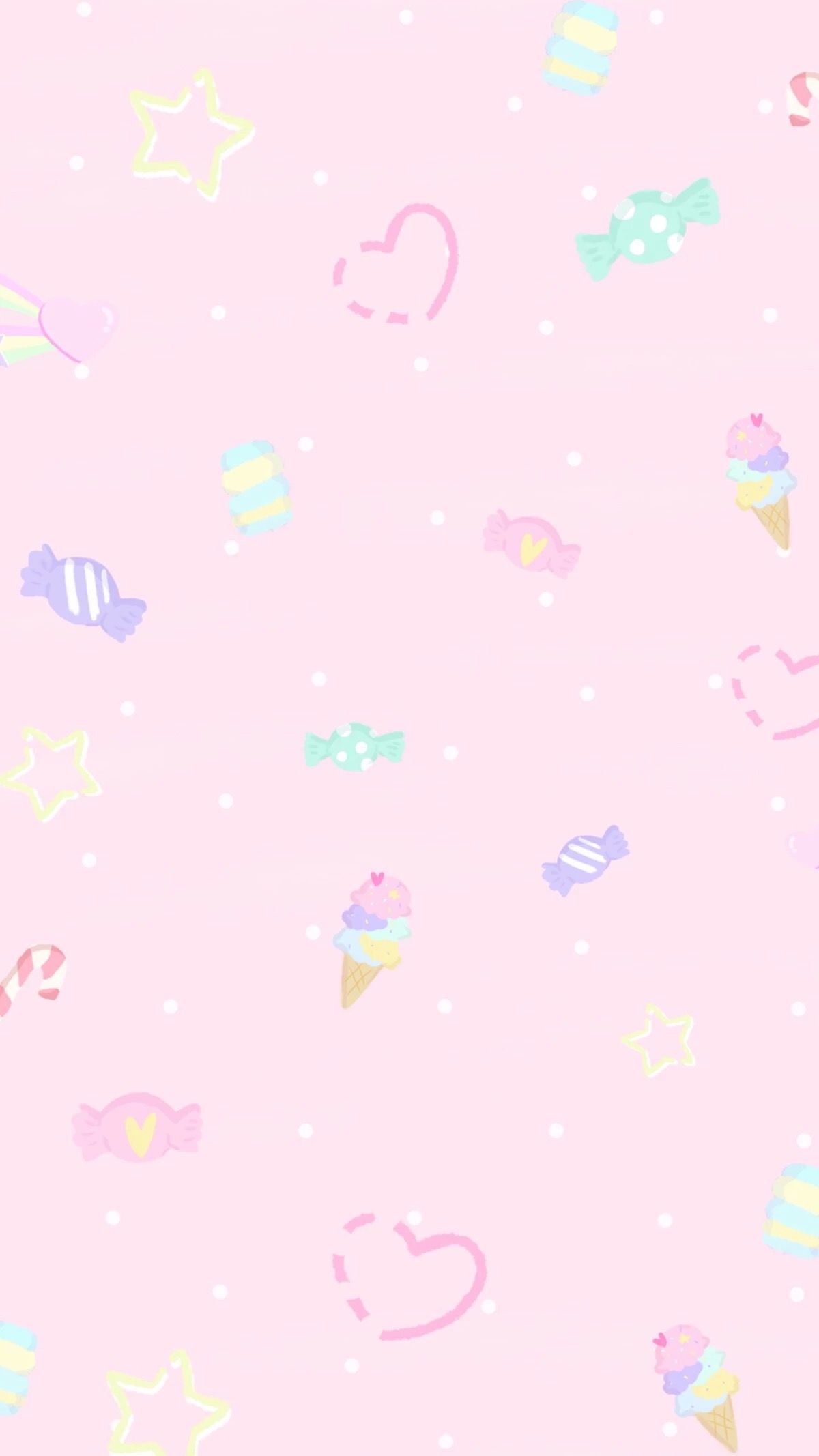 Caramelle gelati stelle pastello rosa, 1200x2134 Full HD Verticale, iPhone