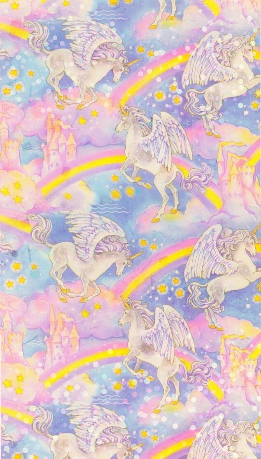 Unicorni pastello con arcobaleno, 1024x1799 Verticale, Telefono