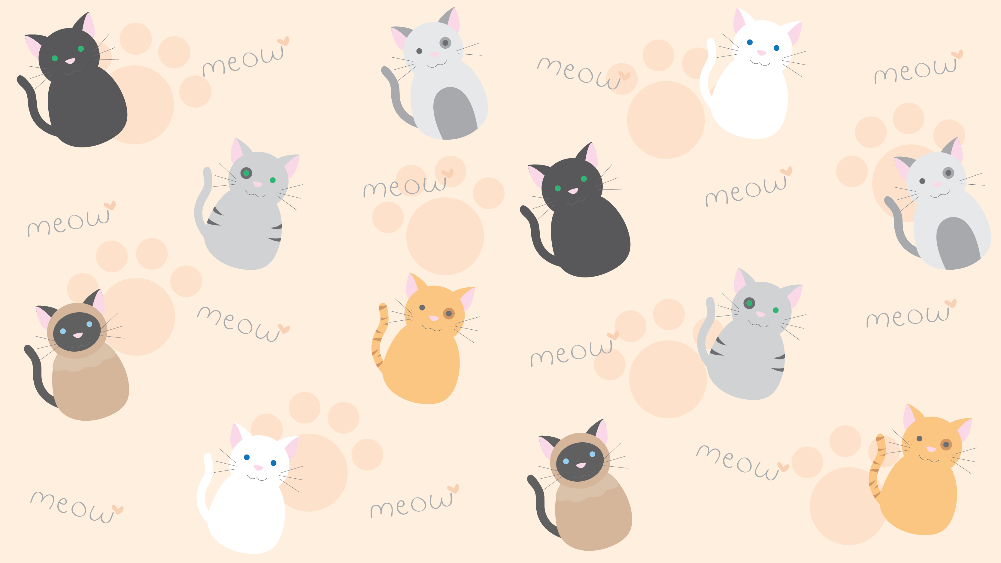 gattini kawaii pastello sfondo, 3333x1875 WQXGA, Notebook Gaming