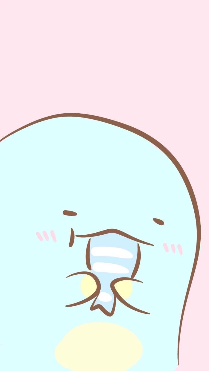 personaggio kawaii timido azzurro, 700x1244 Full HD Verticale, iPhone Pro