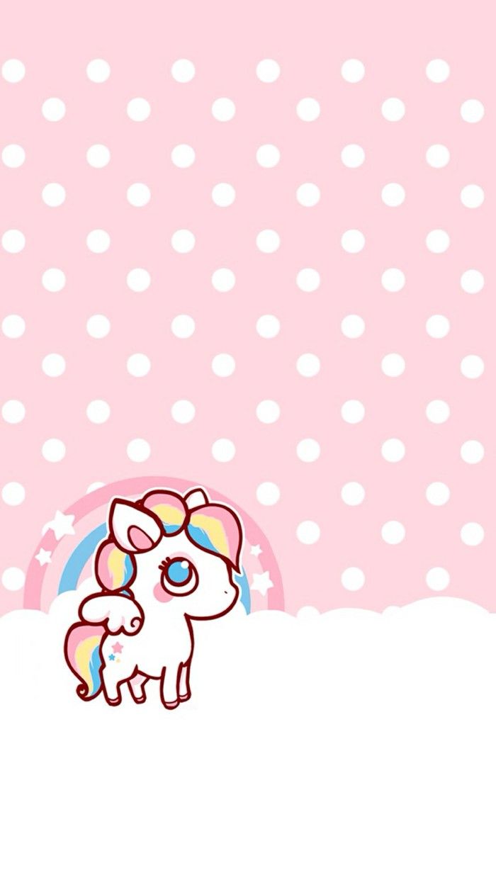 unicorno kawaii arcobaleno rosa, 700x1242 Verticale, iPhone Plus