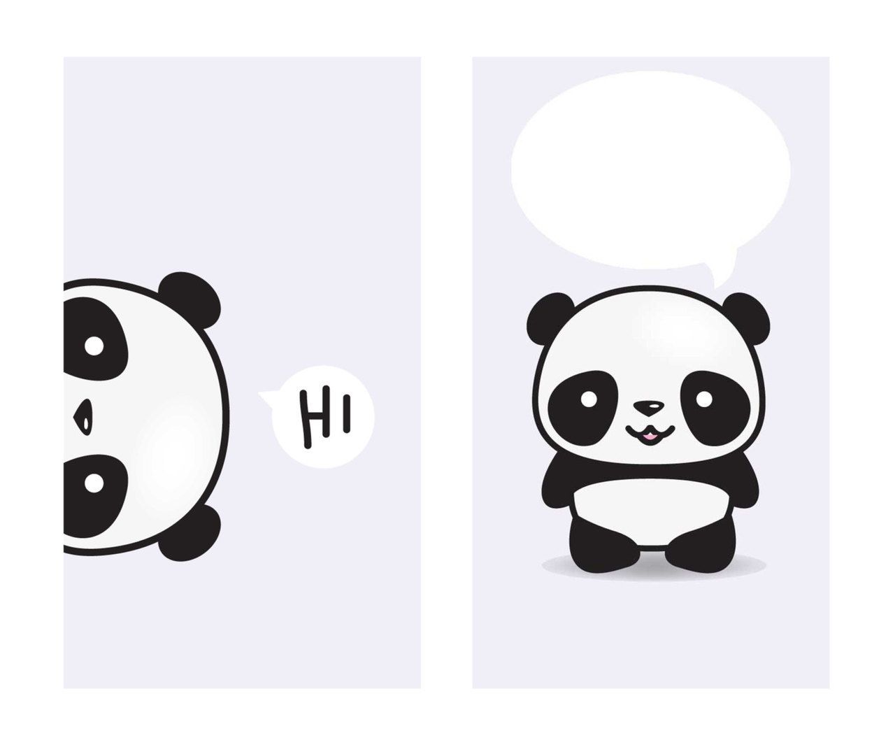 Panda kawaii bianco nero, 1280x1065 720p, PC