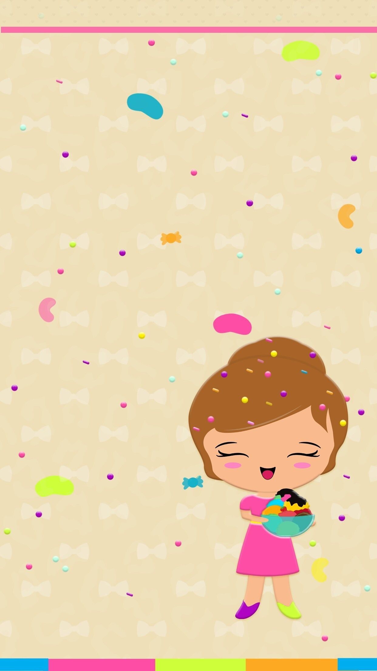 Bambina kawaii con orsetto, 1242x2208 Full HD Verticale, iPhone Air