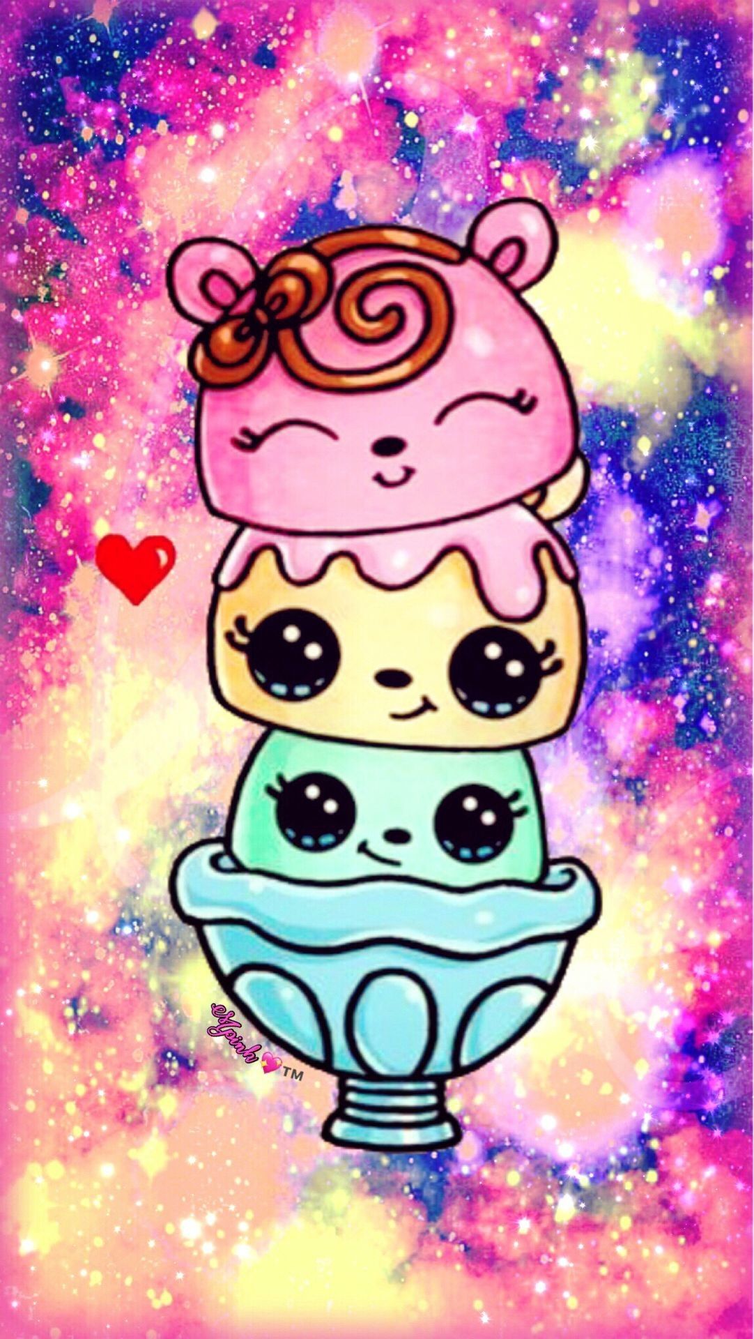 Gelato kawaii tre palline, 1082x1920 Full HD Verticale, Samsung Galaxy