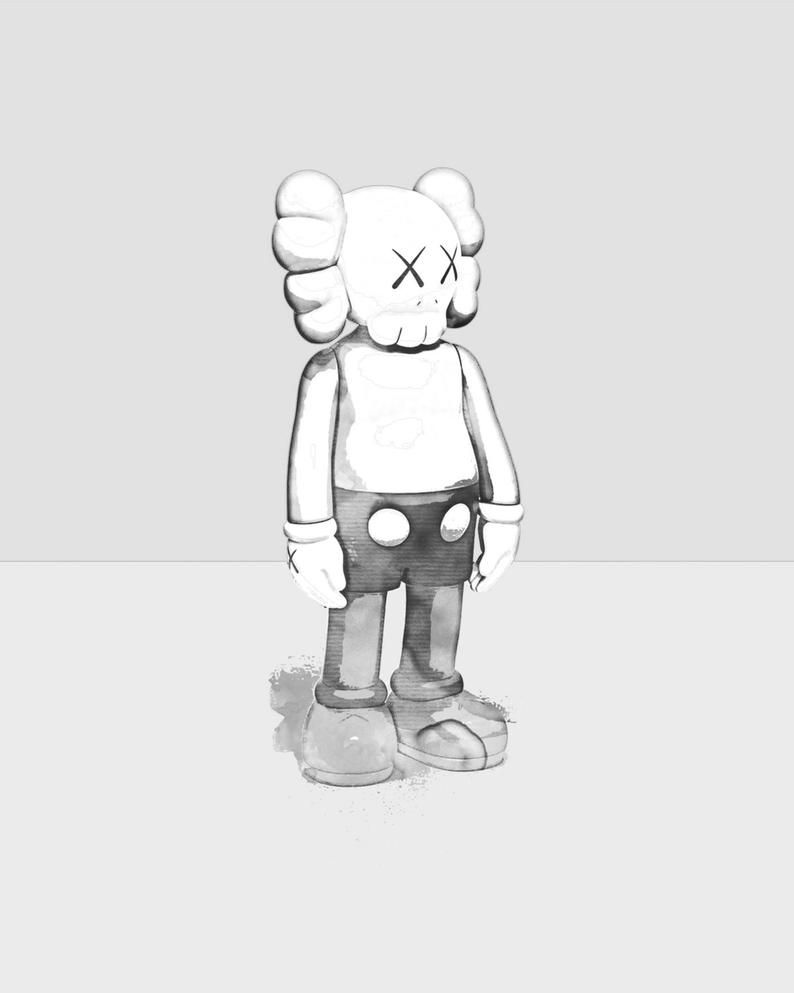 KAWS Companion figura bianco nero, 794x993 Verticale, Mobile