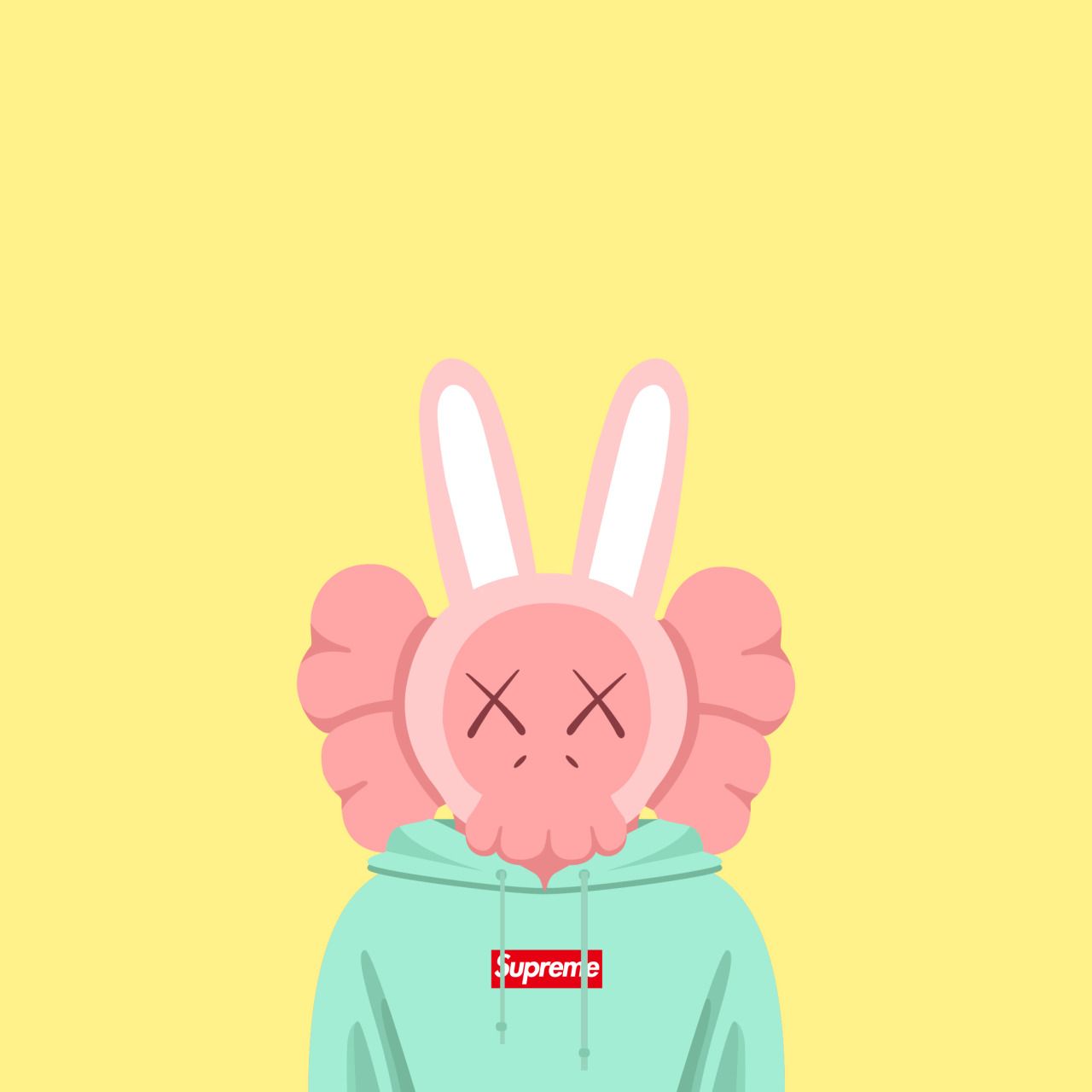 KAWS coniglio felpa Supreme, Brian Donnelly, 1280x1280 HD, Desktop