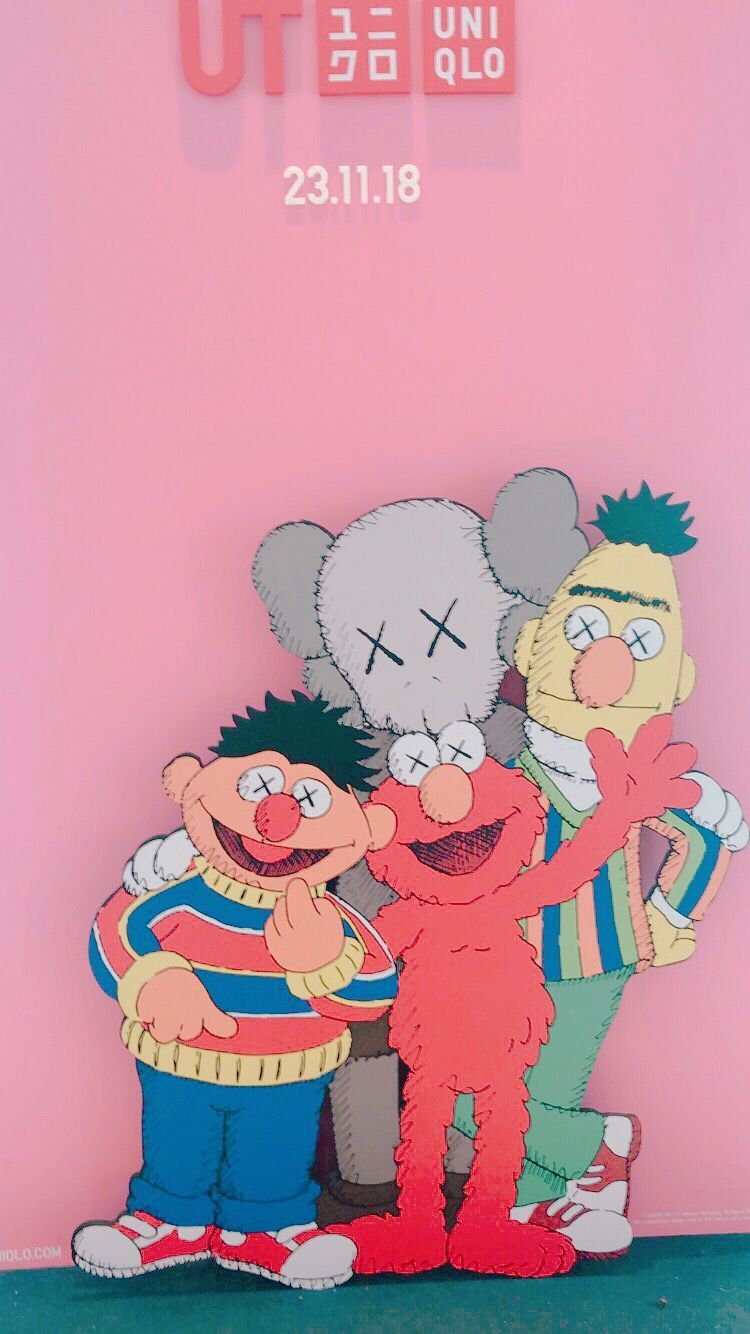 KAWS Elmo Bert Sesame Street, 750x1334 Full HD Verticale, Smartphone