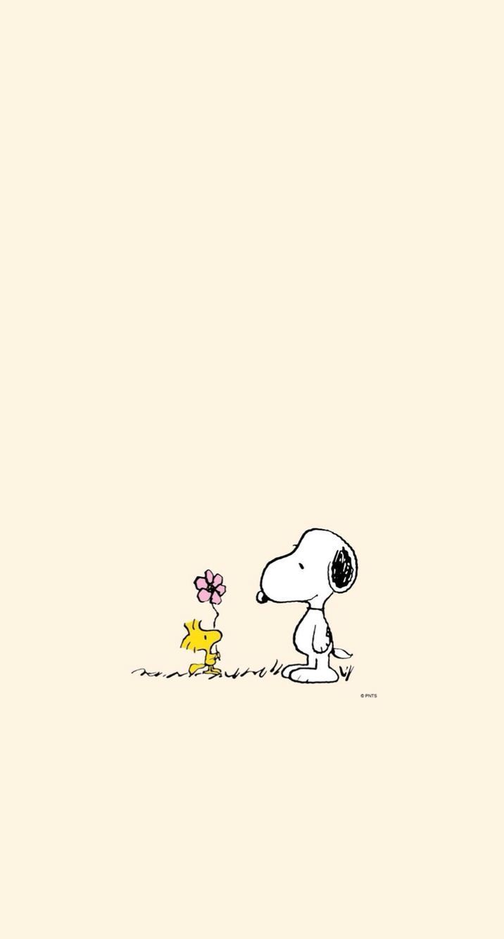 Snoopy e Woodstock con fiore, 716x1334 Verticale, OnePlus