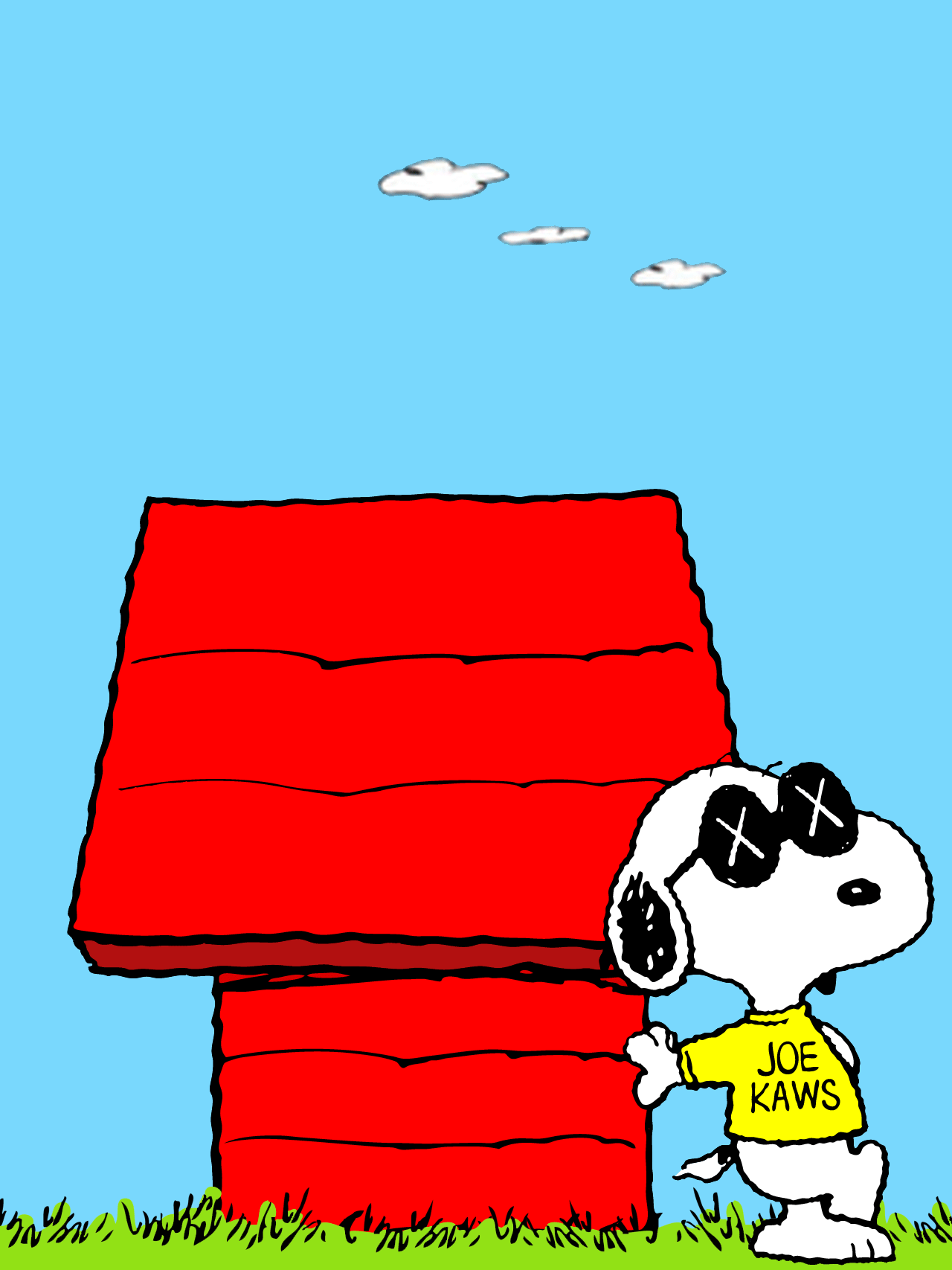 Snoopy KAWS cuccia rossa, 1280x1707 Verticale, Android