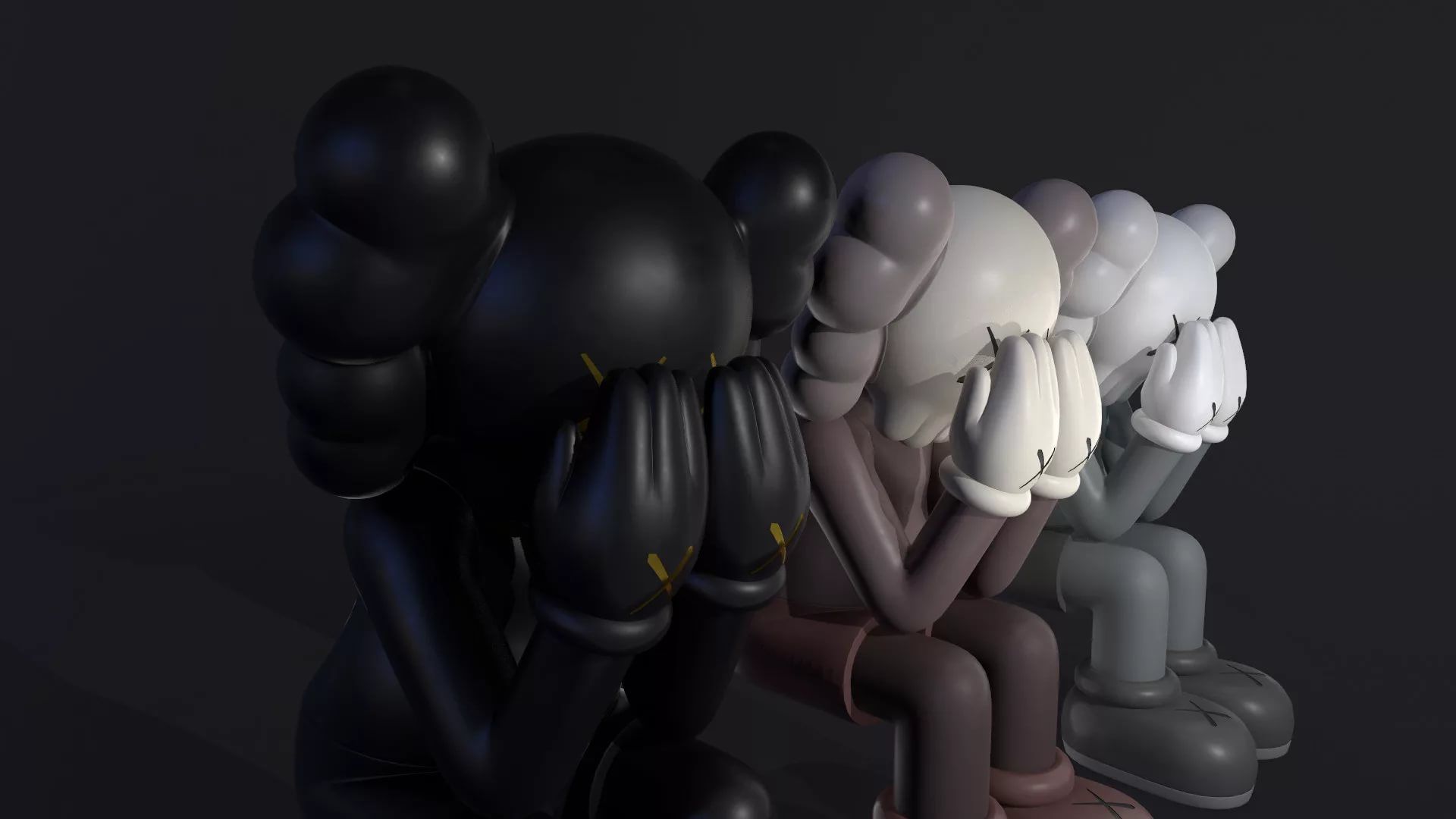 Figure KAWS Companion multicolori, 1920x1080 1080p, Laptop