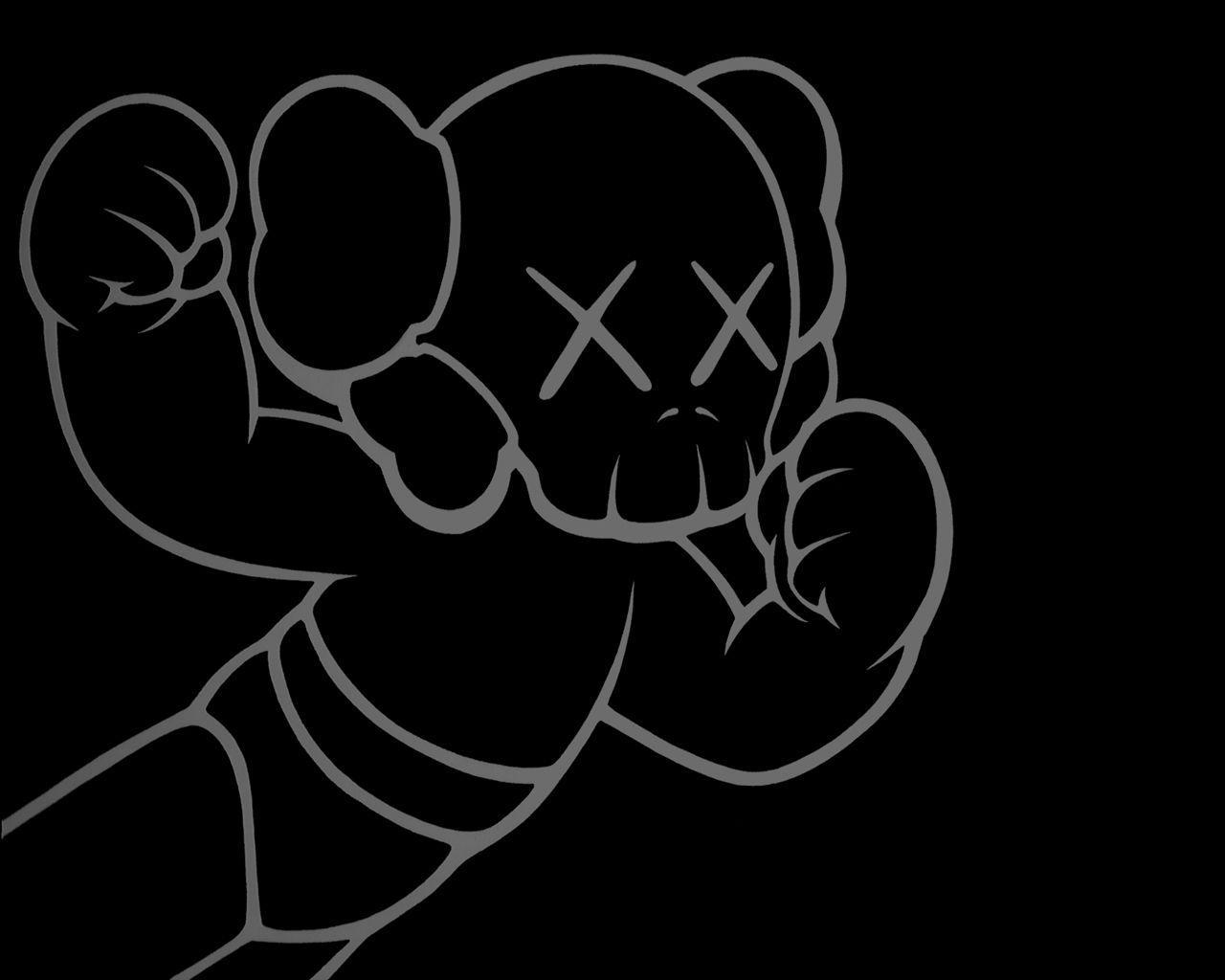 KAWS orsacchiotto contorno grigio, 1280x1024 720p, PC