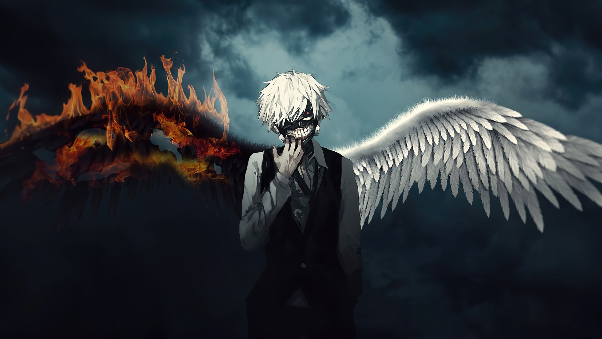 Ken Kaneki ali angelo, Tokyo Ghoul, 2560x1440 1440p, Desktop