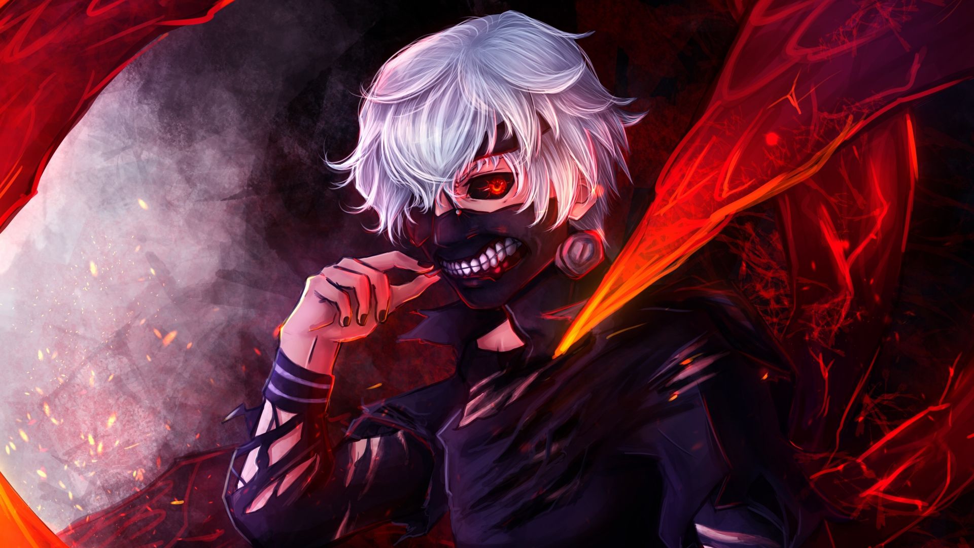 Ken Kaneki, Tokyo Ghoul, maschera, 1920x1080 Full HD, Laptop