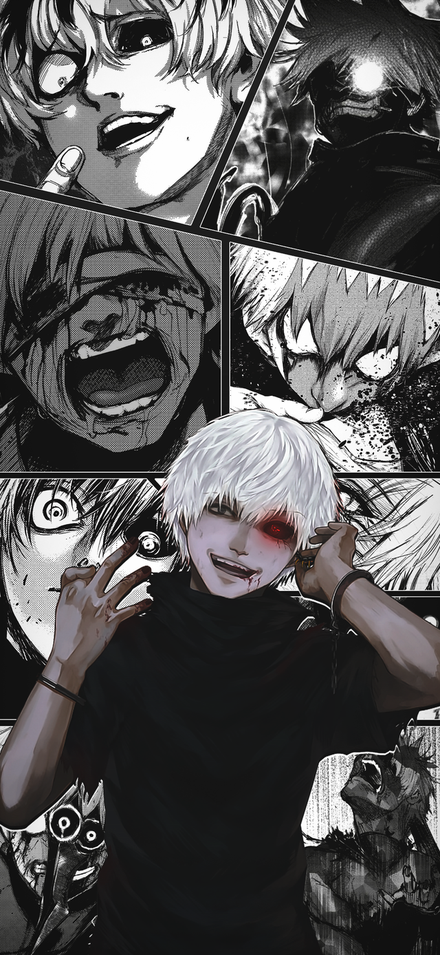 Ken Kaneki Tokyo Ghoul manga, 640x1387 Full HD Verticale, iPhone