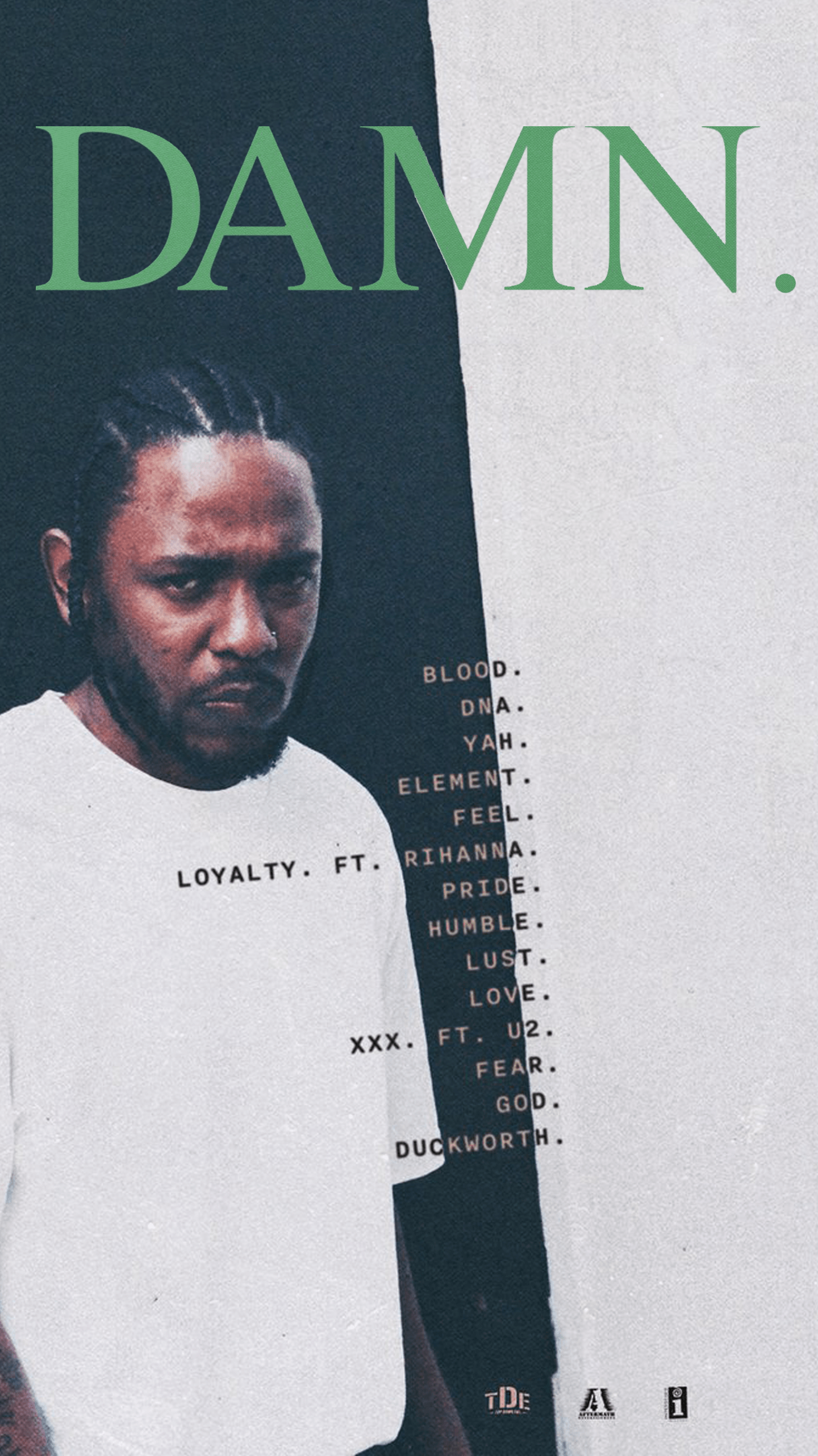 Kendrick Lamar copertina DAMN., 1440x2560 Verticale, iPhone Air
