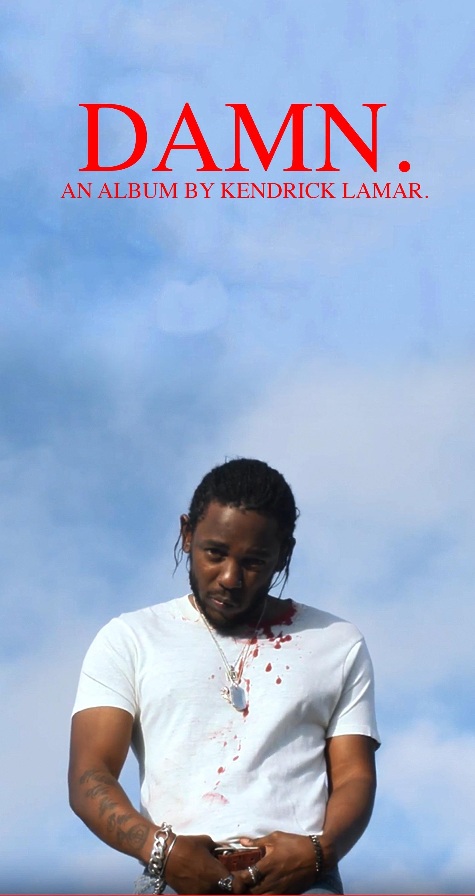 Kendrick Lamar copertina album DAMN, 1589x3000 Verticale, iPhone Plus