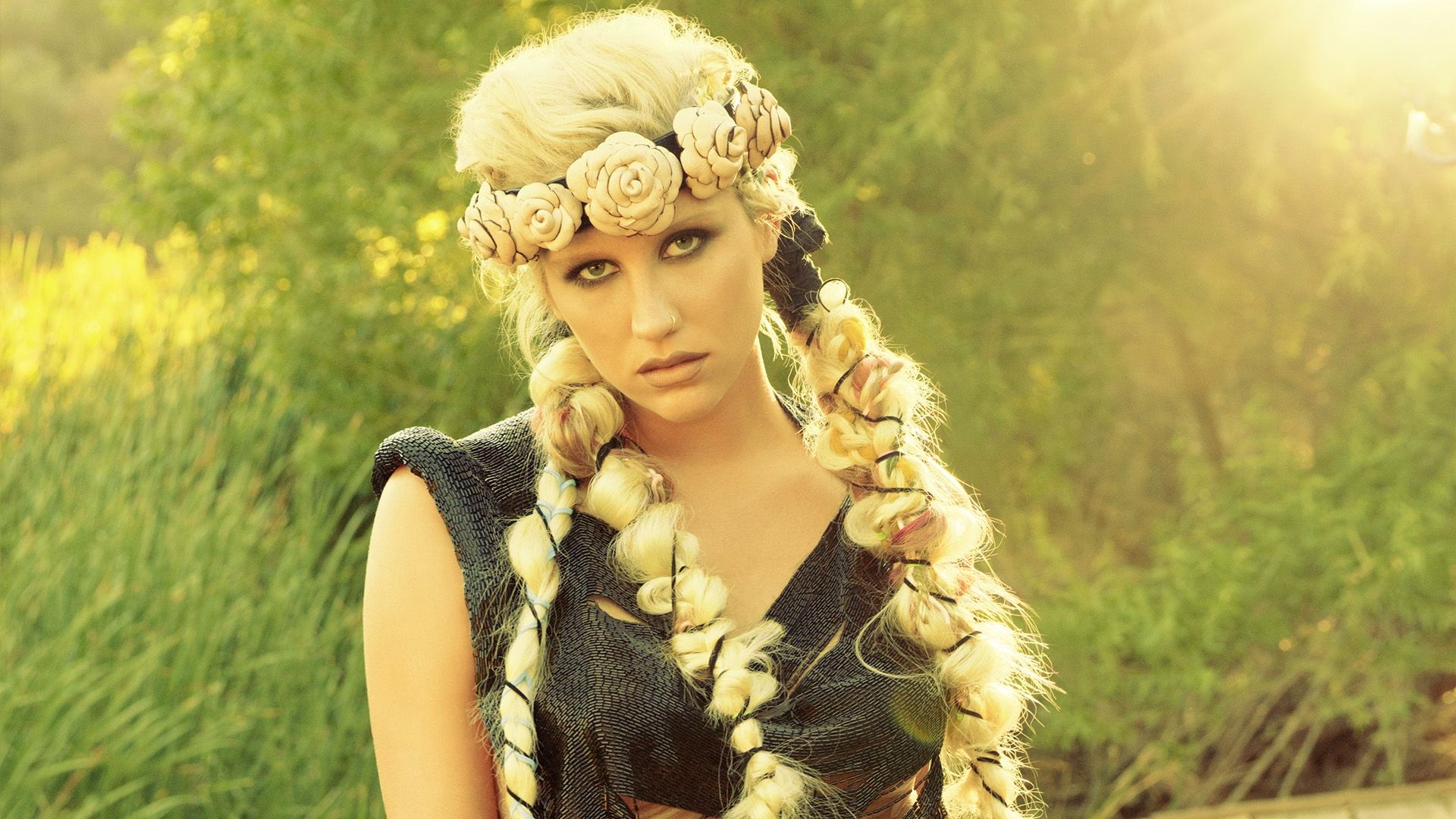 Kesha con corona di fiori, 1920x1080 Full HD 1080p, PC