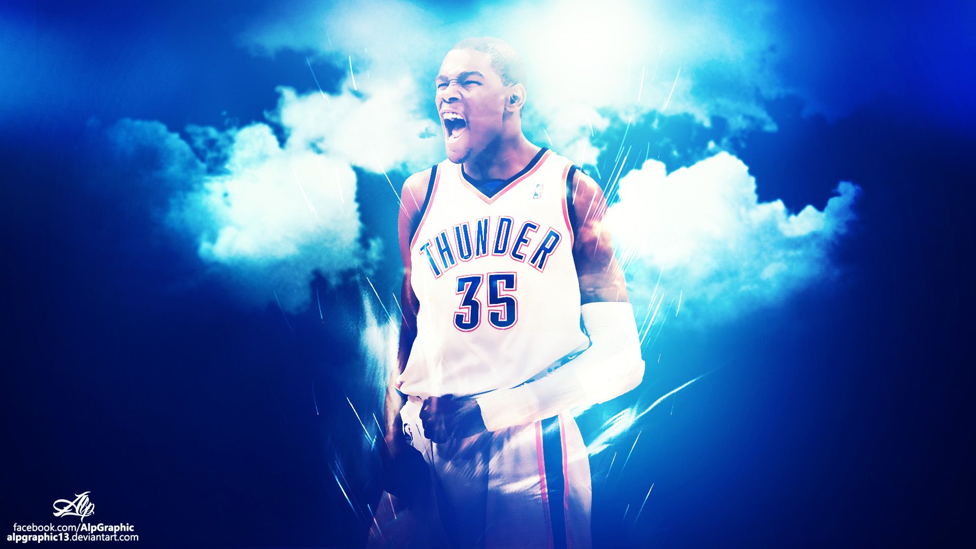 Kevin Durant Thunder basket, 1920x1080 Full HD, PC Desktop