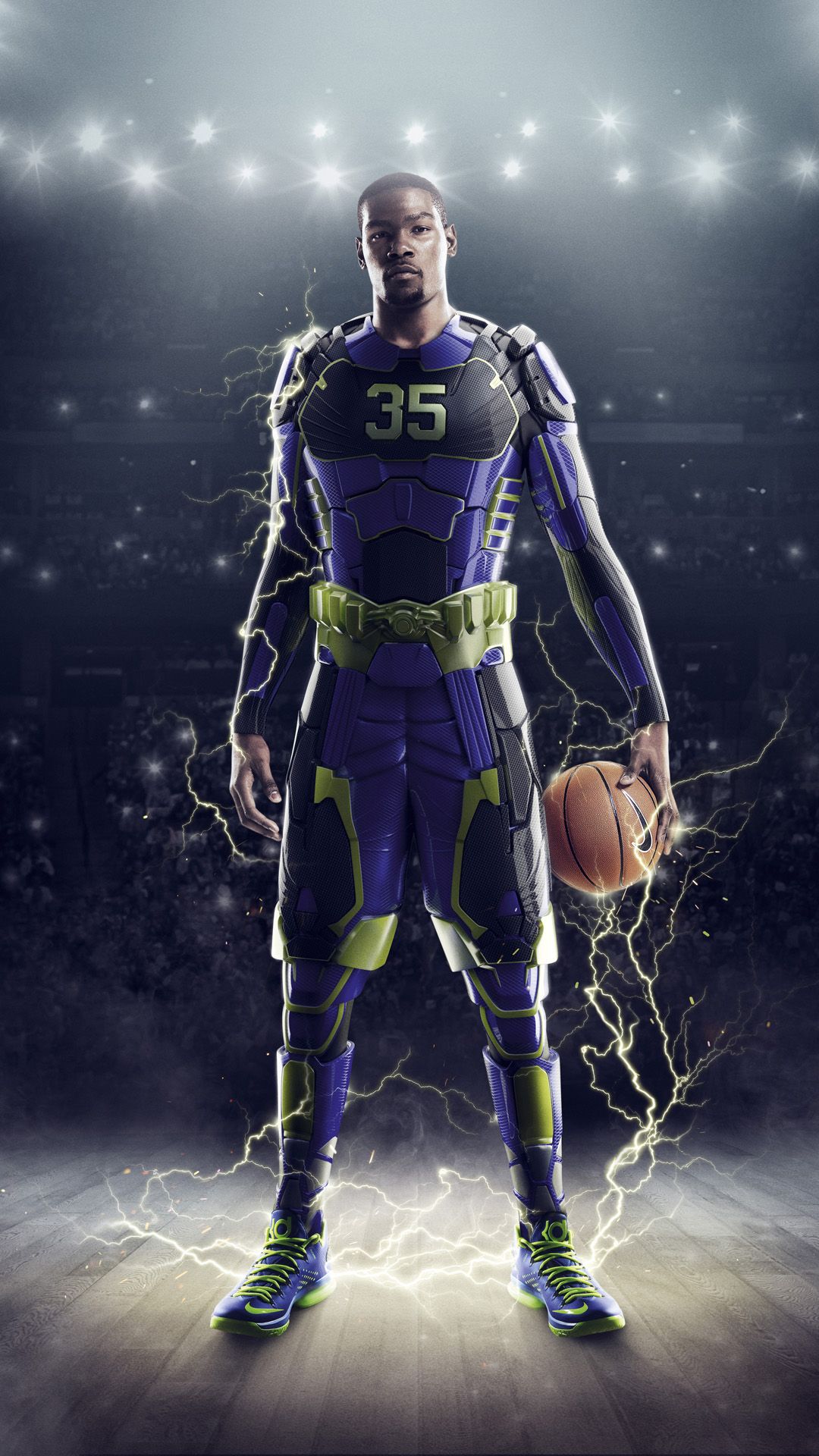Kevin Durant fulmini basket, 1080x1920 Verticale, Samsung Galaxy