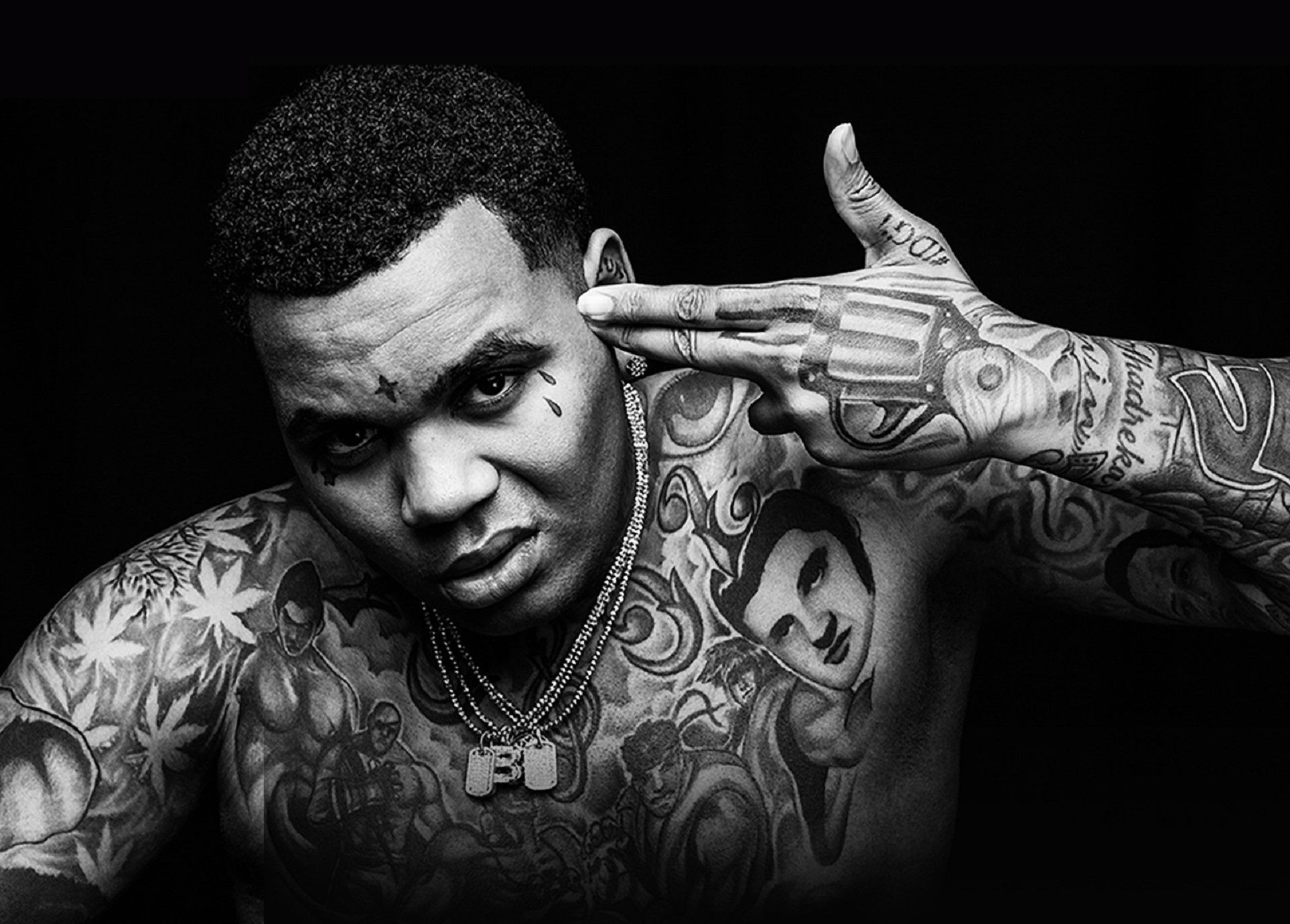 Kevin Gates tatuaggi bianco nero, 1920x1376 WUXGA, Desktop