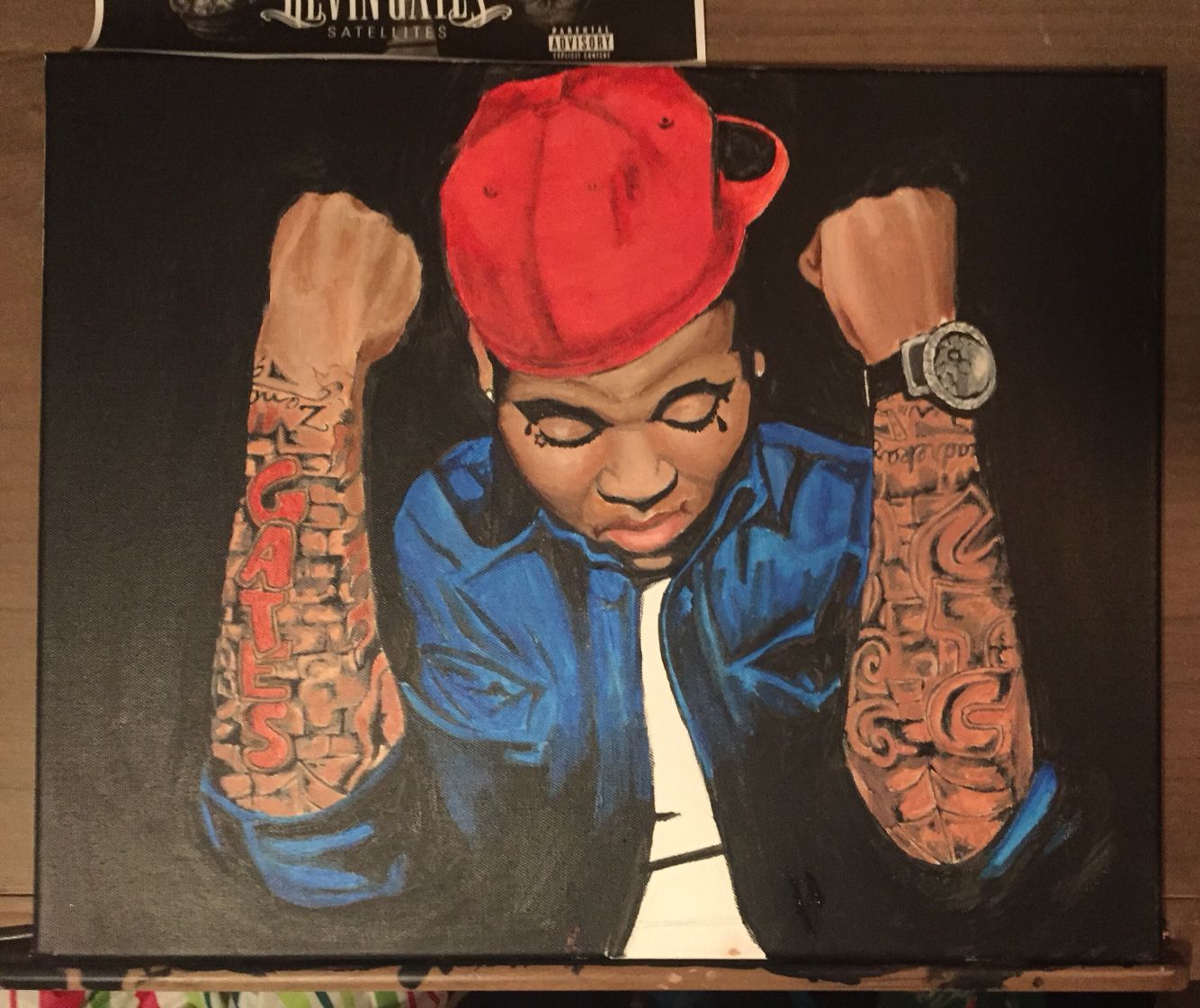 Dipinto Kevin Gates cappellino rosso, 1334x1120 HD, Desktop