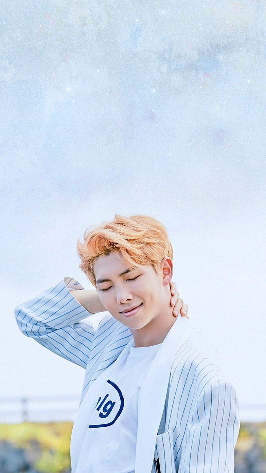 RM BTS capelli arancioni, gruppo K-pop, 1080x1920 Verticale, Telefono