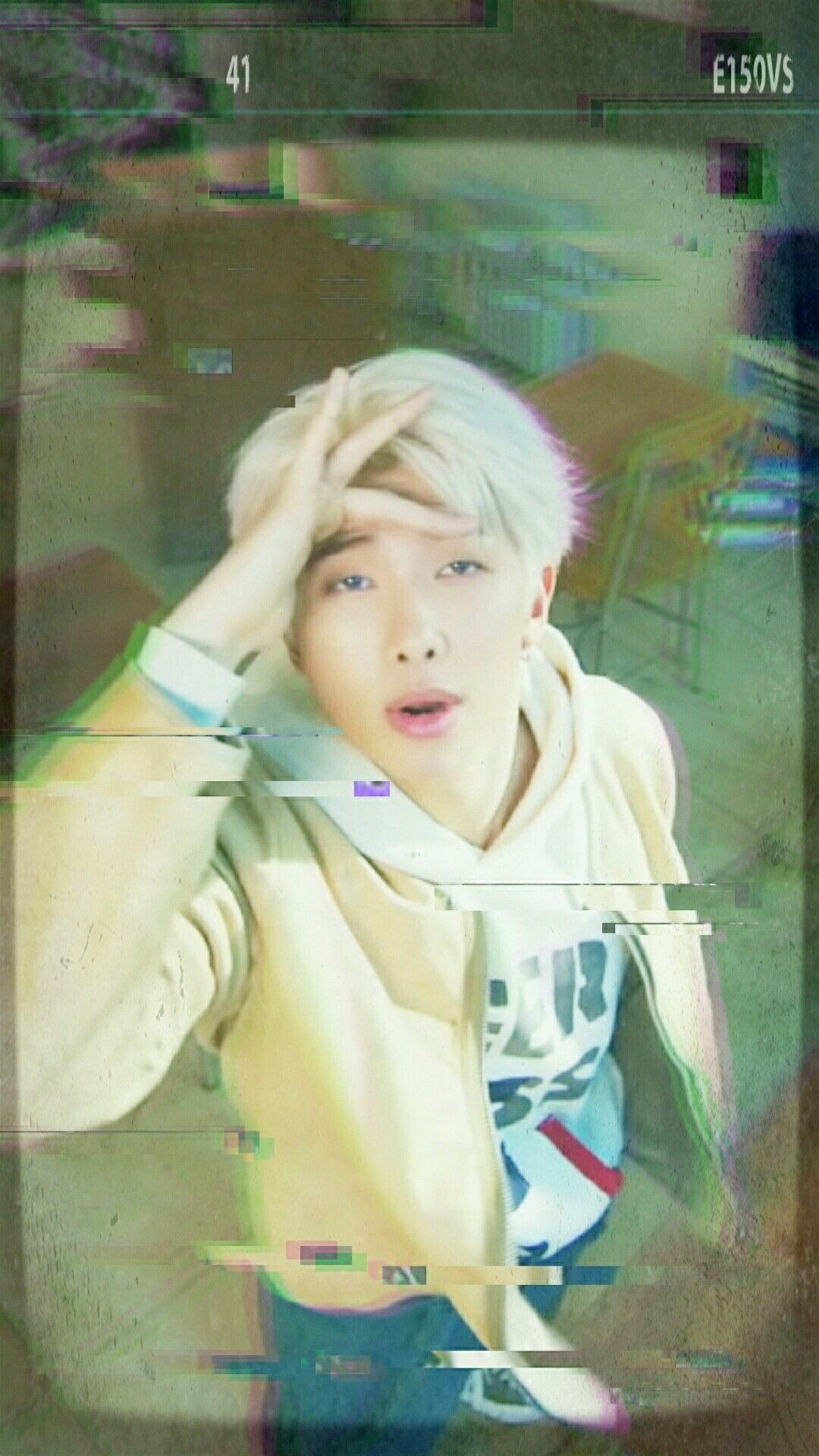 Kim Namjoon RM BTS glitch, 1080x1920 Full HD Verticale, iPhone