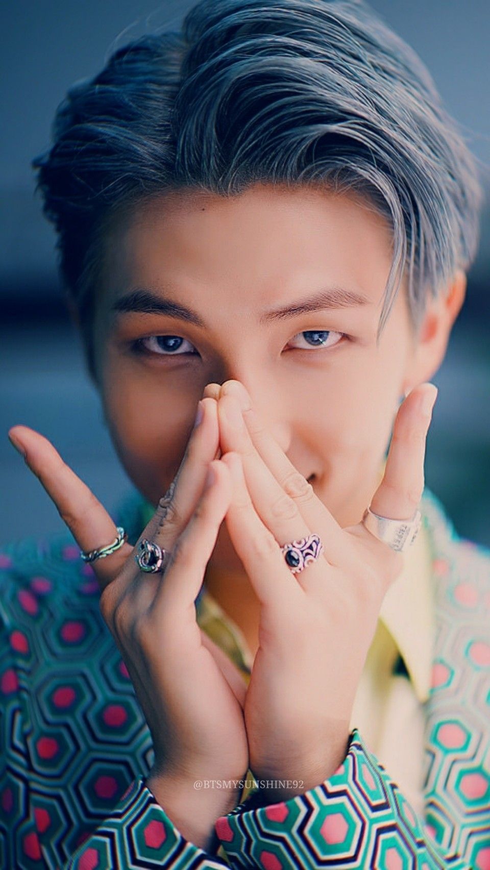 RM BTS capelli grigi anelli, 960x1705 Full HD Verticale, iPhone