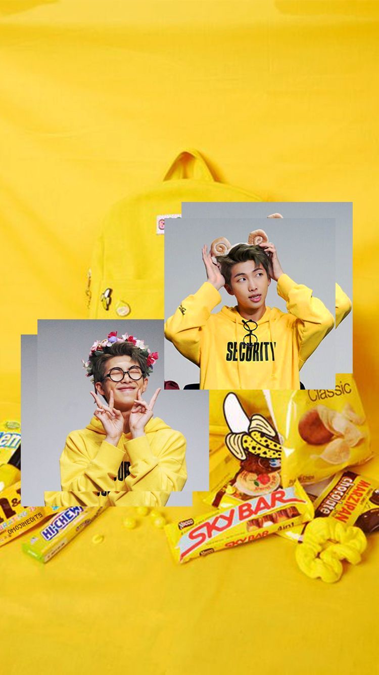 Kim Namjoon RM giallo estetico, 750x1334 Full HD Verticale, iPhone