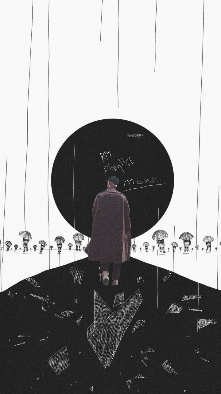 Kim Namjoon RM silhouette artistica, 720x1280 Verticale, Telefono