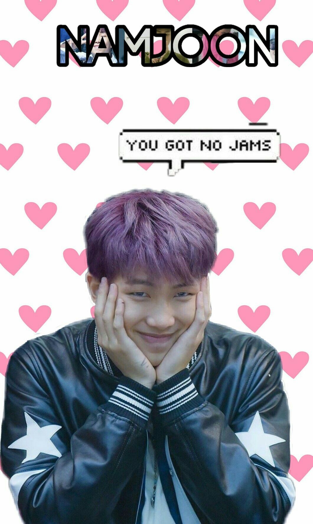 Namjoon RM capelli viola cuori, 1060x1773 Full HD Verticale, iPhone