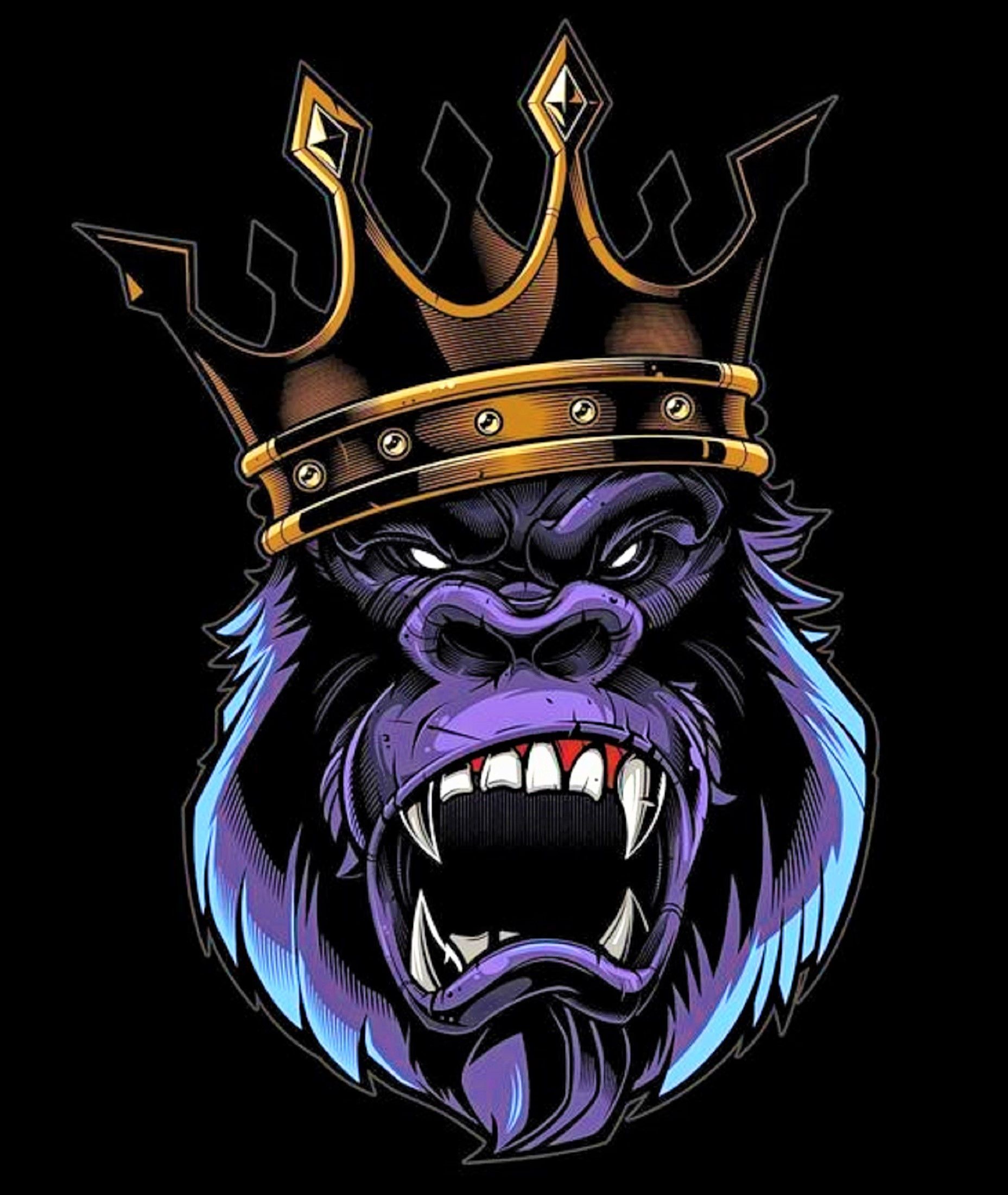 Gorilla re con corona, 1857x2201 Full HD Verticale, Smartphone