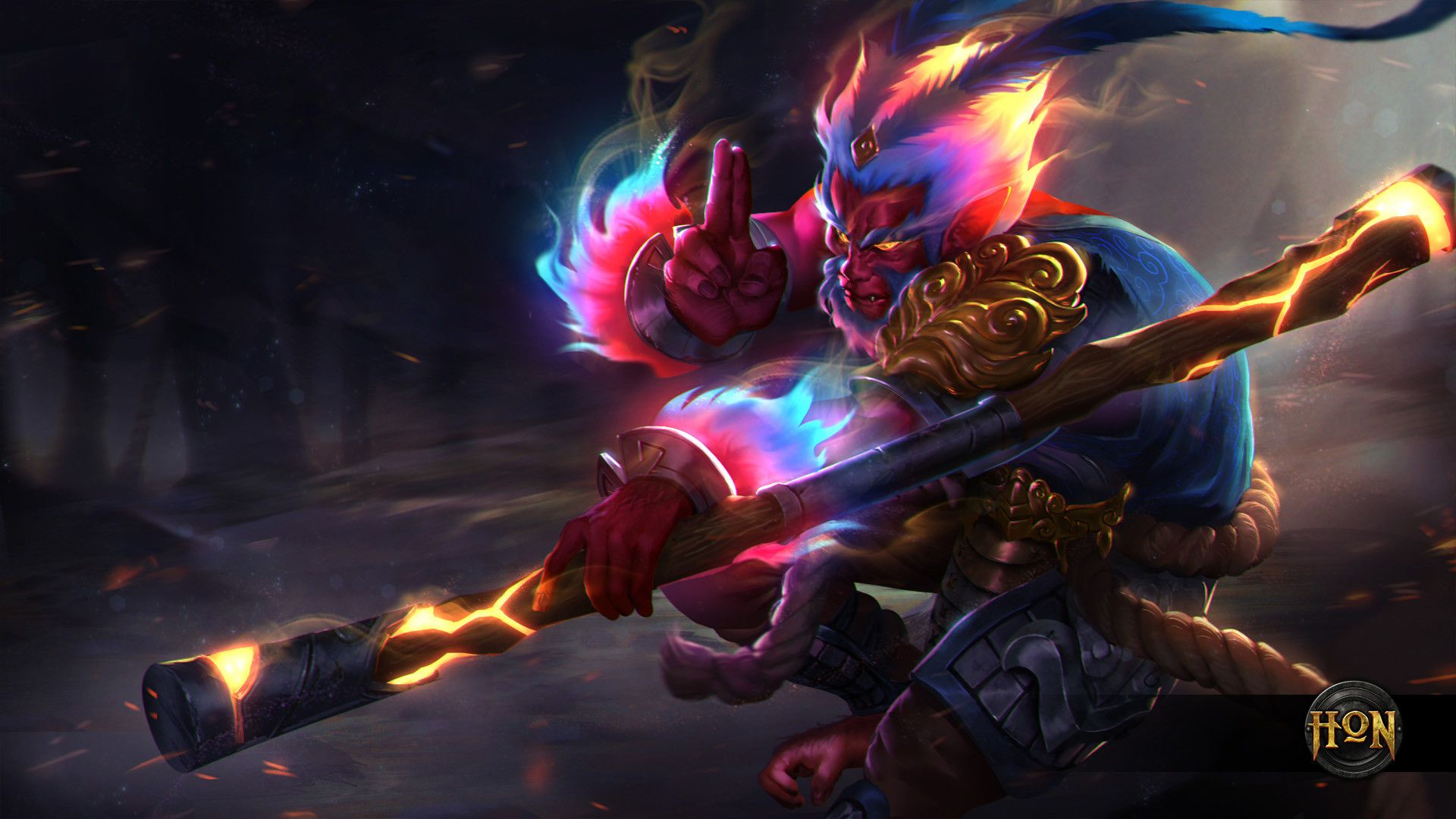 Monkey King con bastone, 1920x1080 Full HD, Laptop