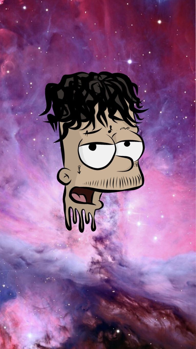 Xxxtentacion illustrazione capelli dorati, 736x1308 Full HD Verticale, iPhone