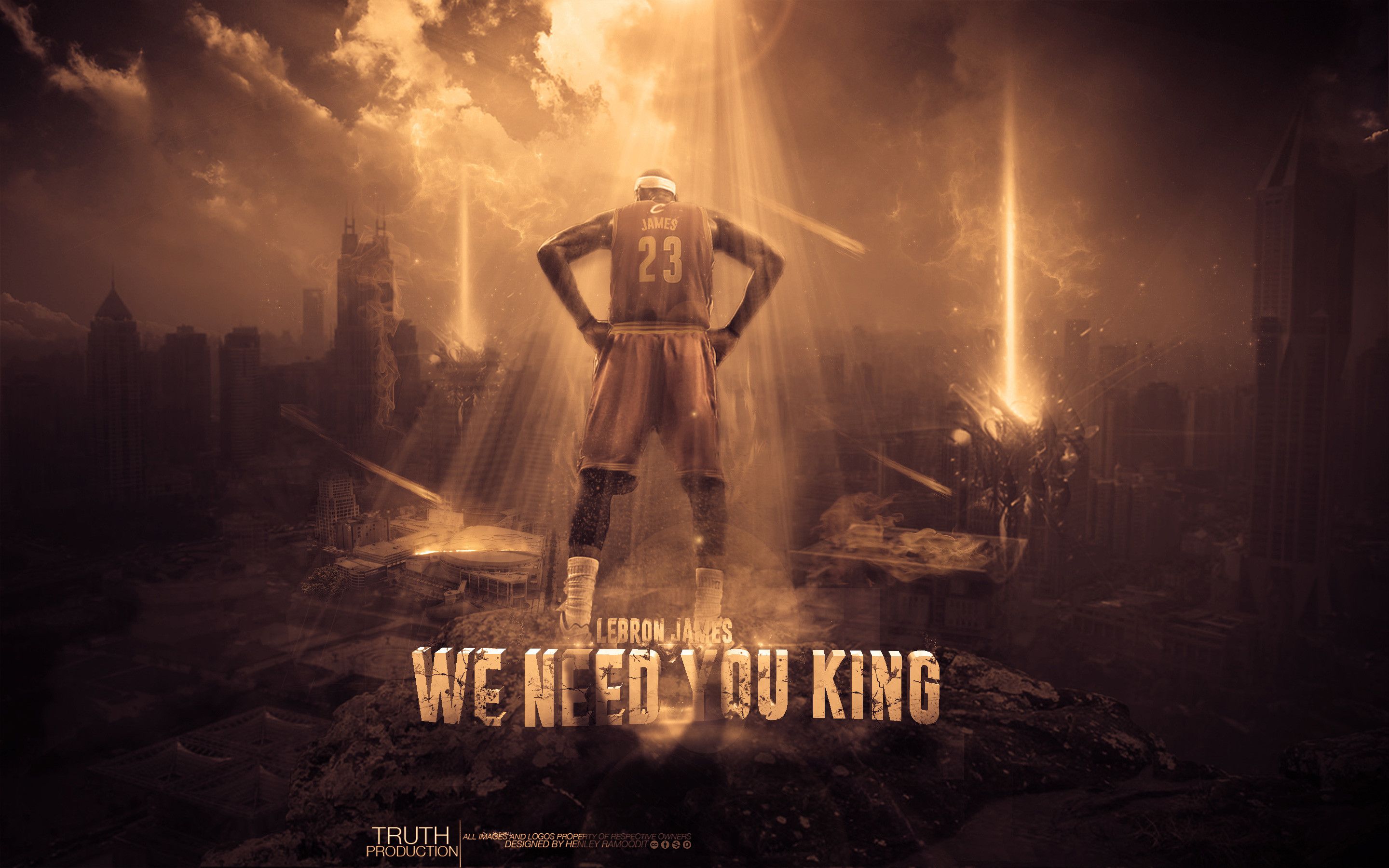 LeBron James silhouette dorata, 2880x1800 2K+, Desktop