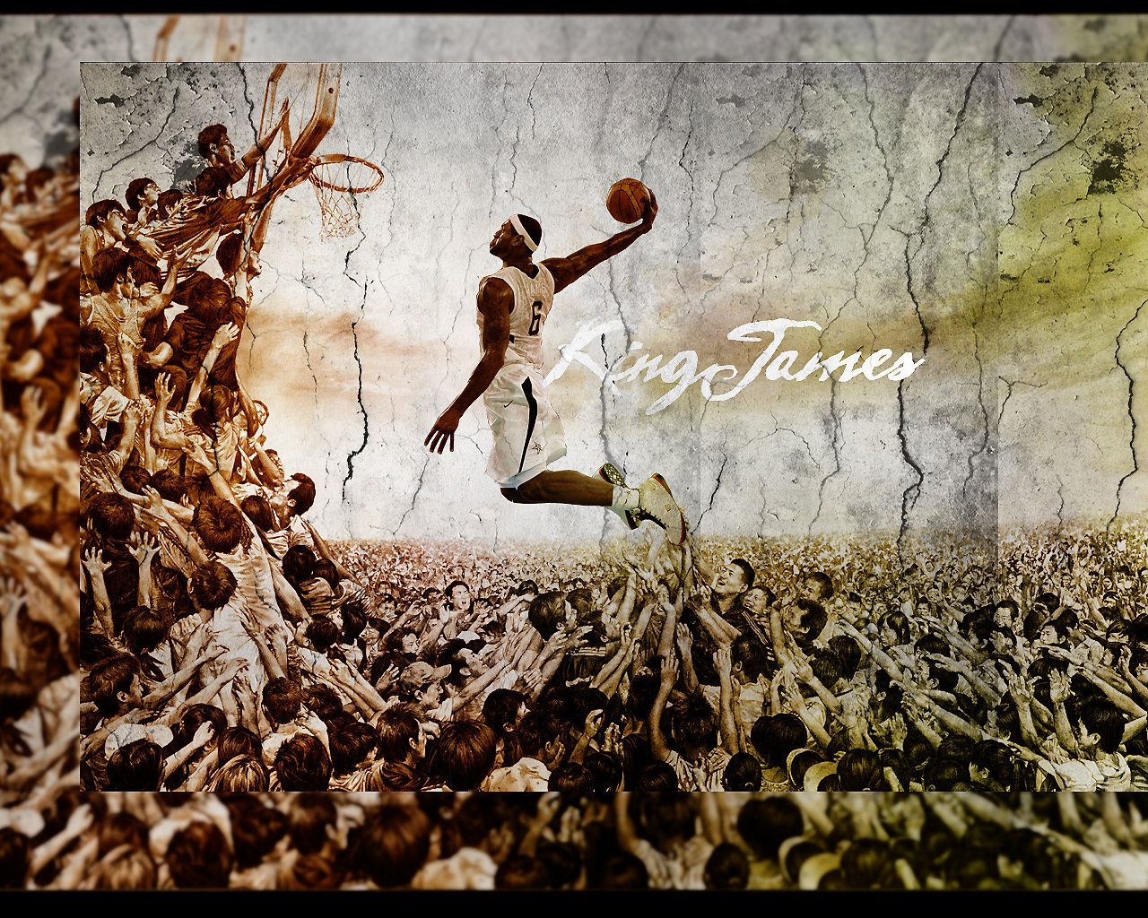 LeBron James schiacciata basket, 1280x1024 HD, Desktop
