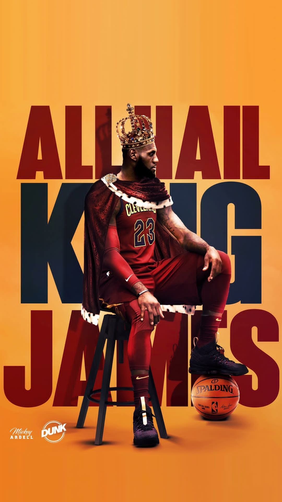 LeBron James con corona, Los Angeles Lakers, 1080x1920 Full HD Verticale, iPhone