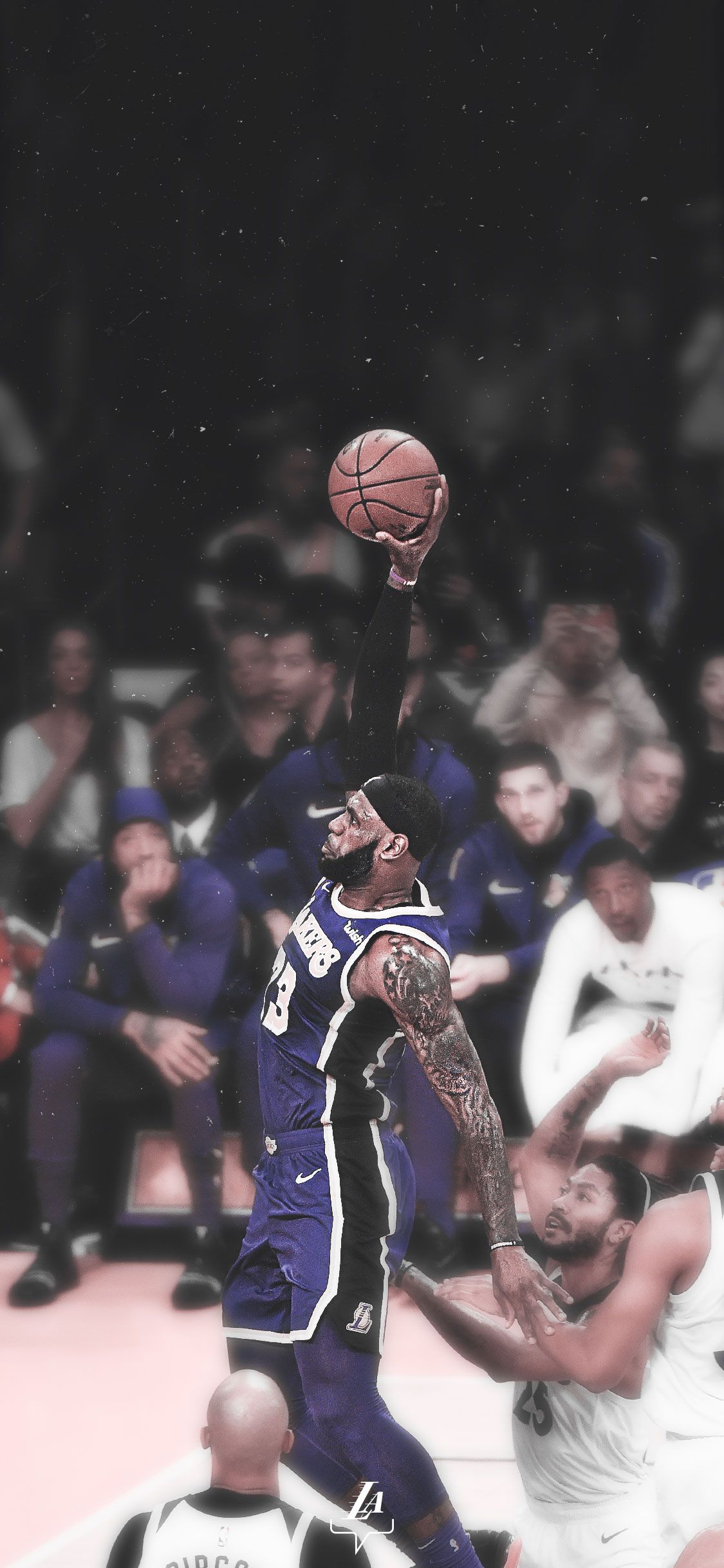 Giocatore Lakers tira canestro, NBA, 1125x2436 Full HD Verticale, iPhone