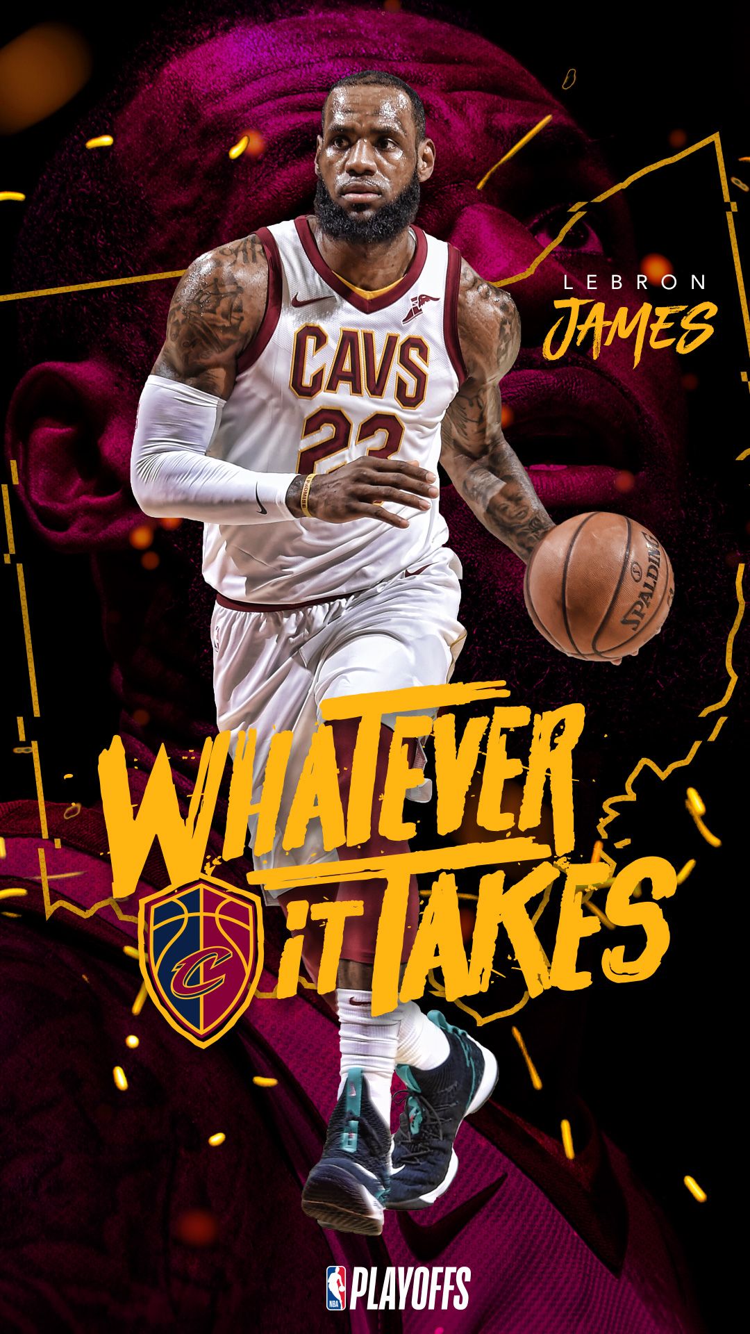 LeBron James Cavaliers basket, 1080x1920 Verticale, Mobile