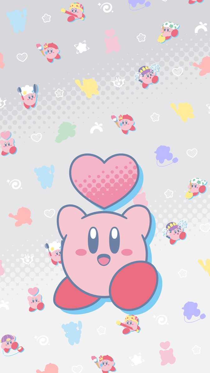 Kirby rosa con cuore, 675x1200 Full HD Verticale, Smartphone