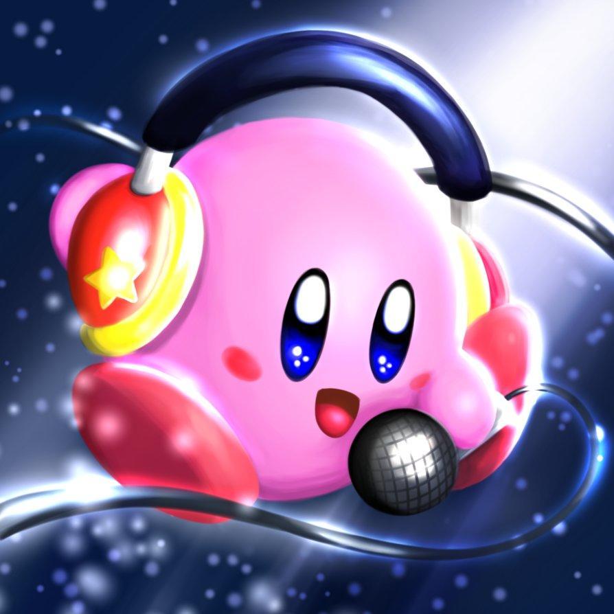 Kirby con cuffie musicali, 894x894 HD, Desktop
