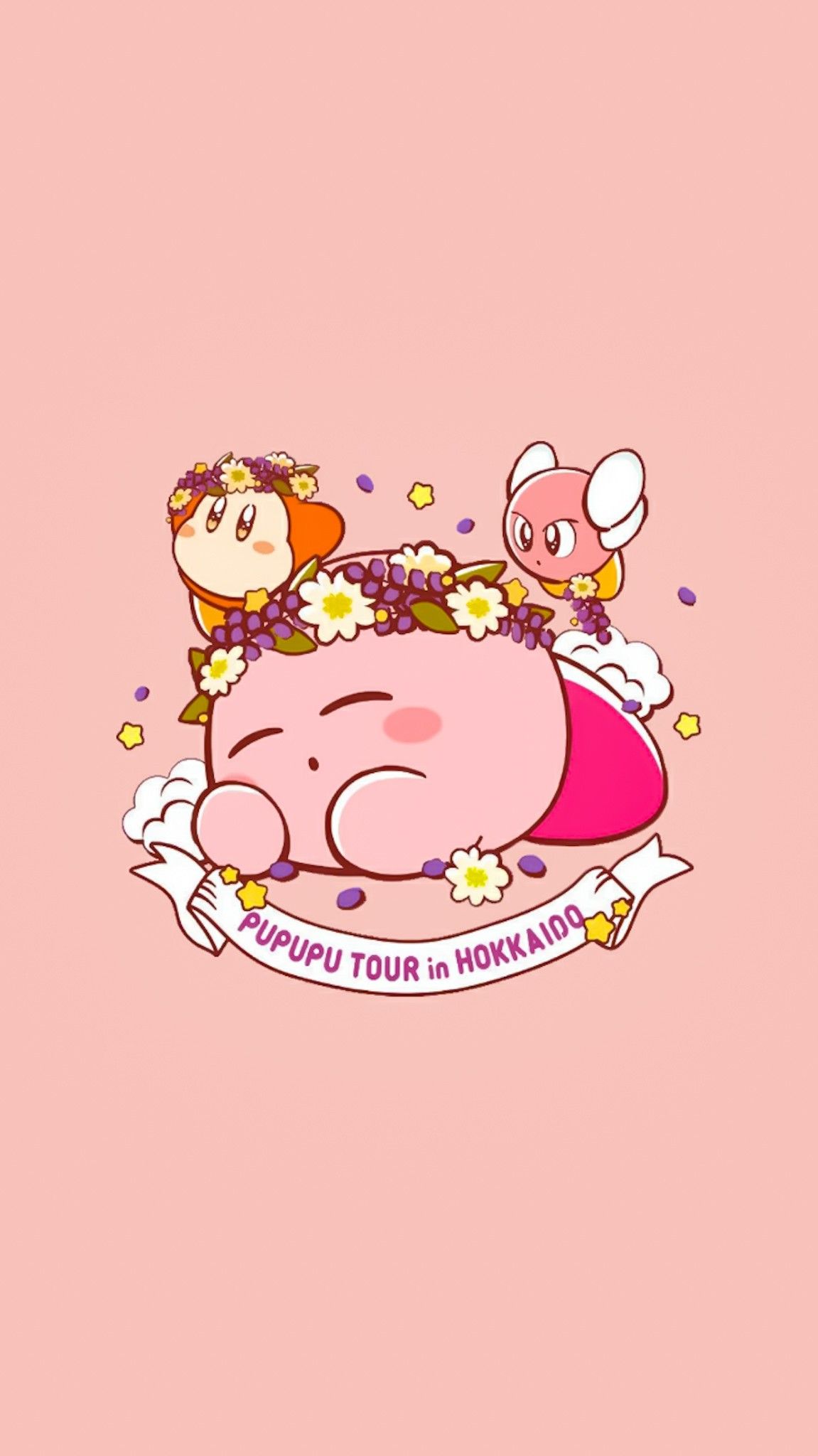 Kirby con fiori rosa, 1151x2048 Full HD Verticale, Smartphone