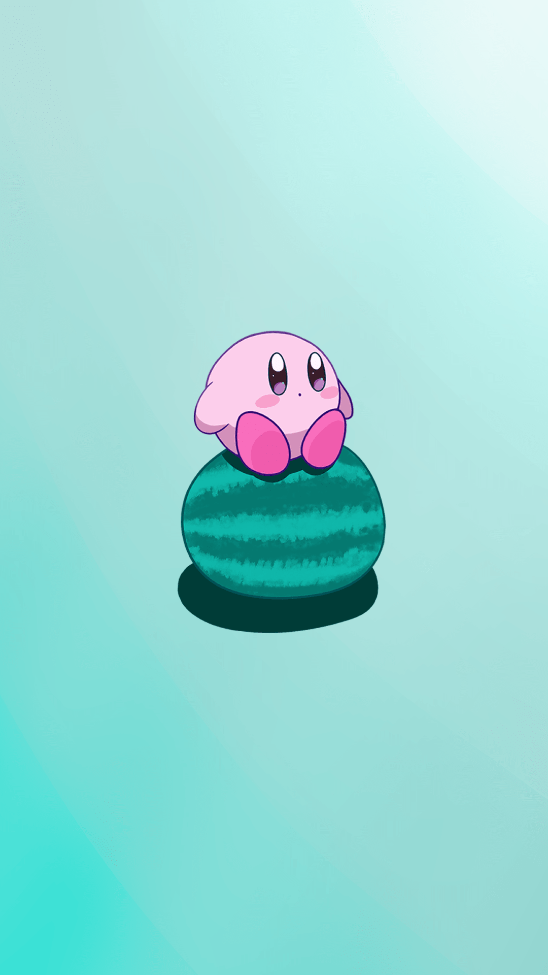 Kirby seduto su melone, 1080x1920 Full HD Verticale, iPhone