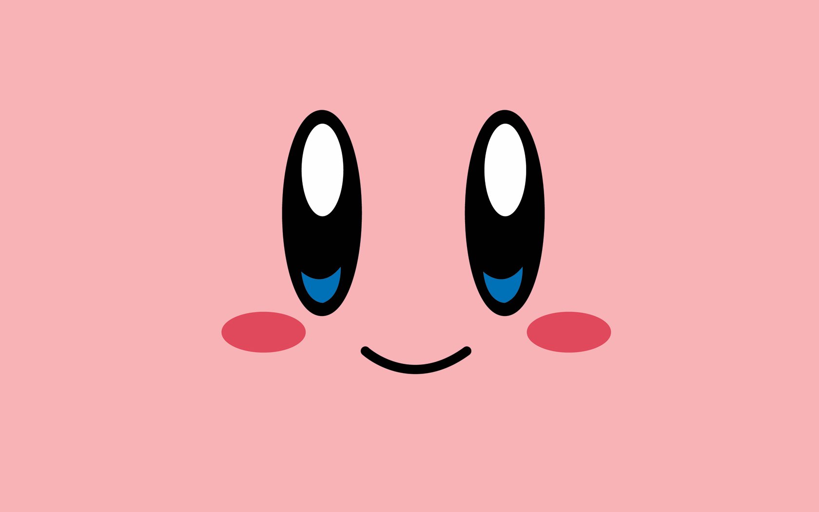 Kirby faccia rosa minimalista, 1680x1050 HD Ready, Laptop