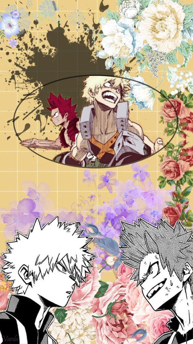 Kirishima e Bakugo manga floreale, 675x1200 Verticale, Android