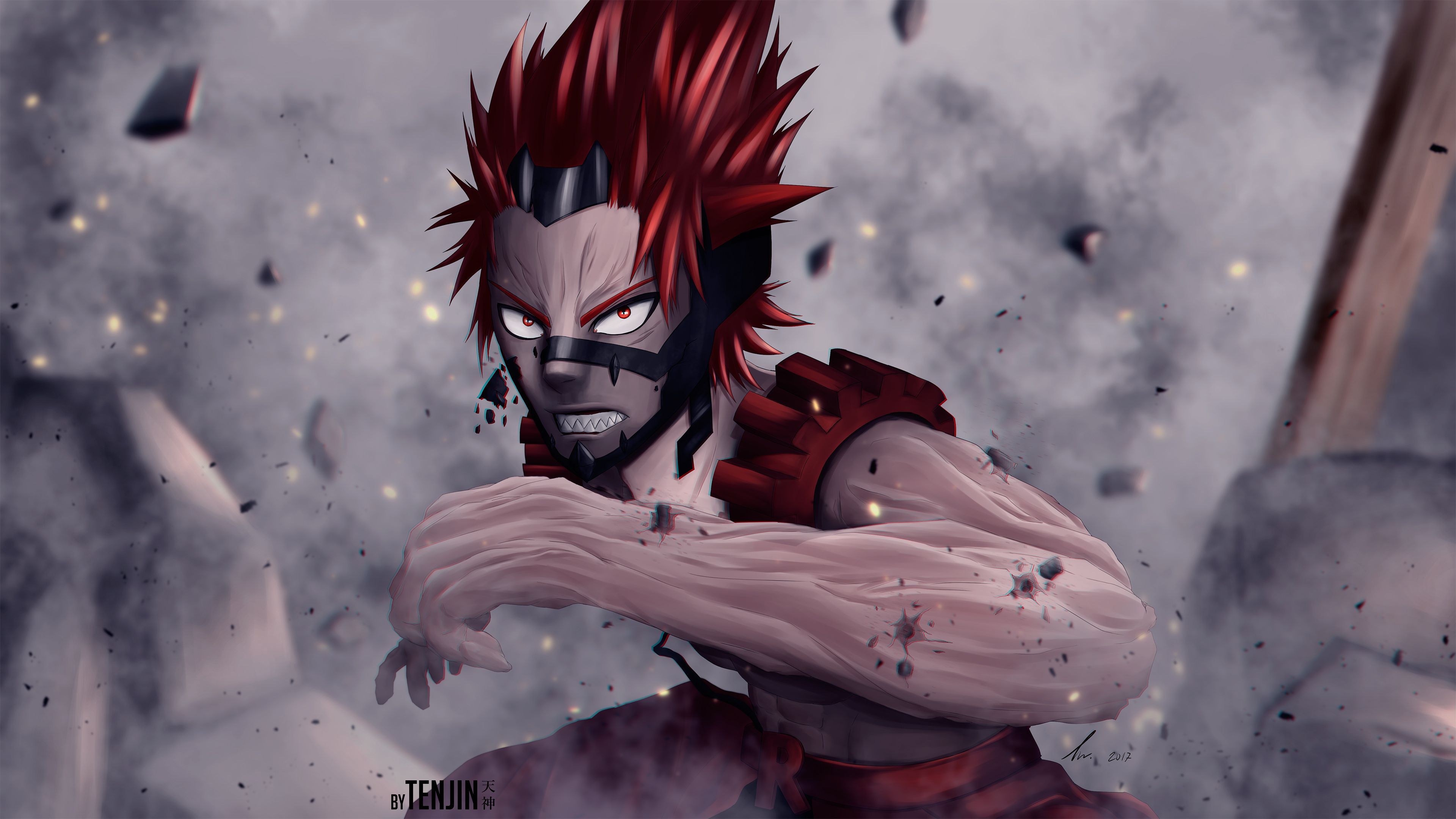 Kirishima Eijiro BNHA combattimento, 3840x2160 Ultra HD, Ultrabook